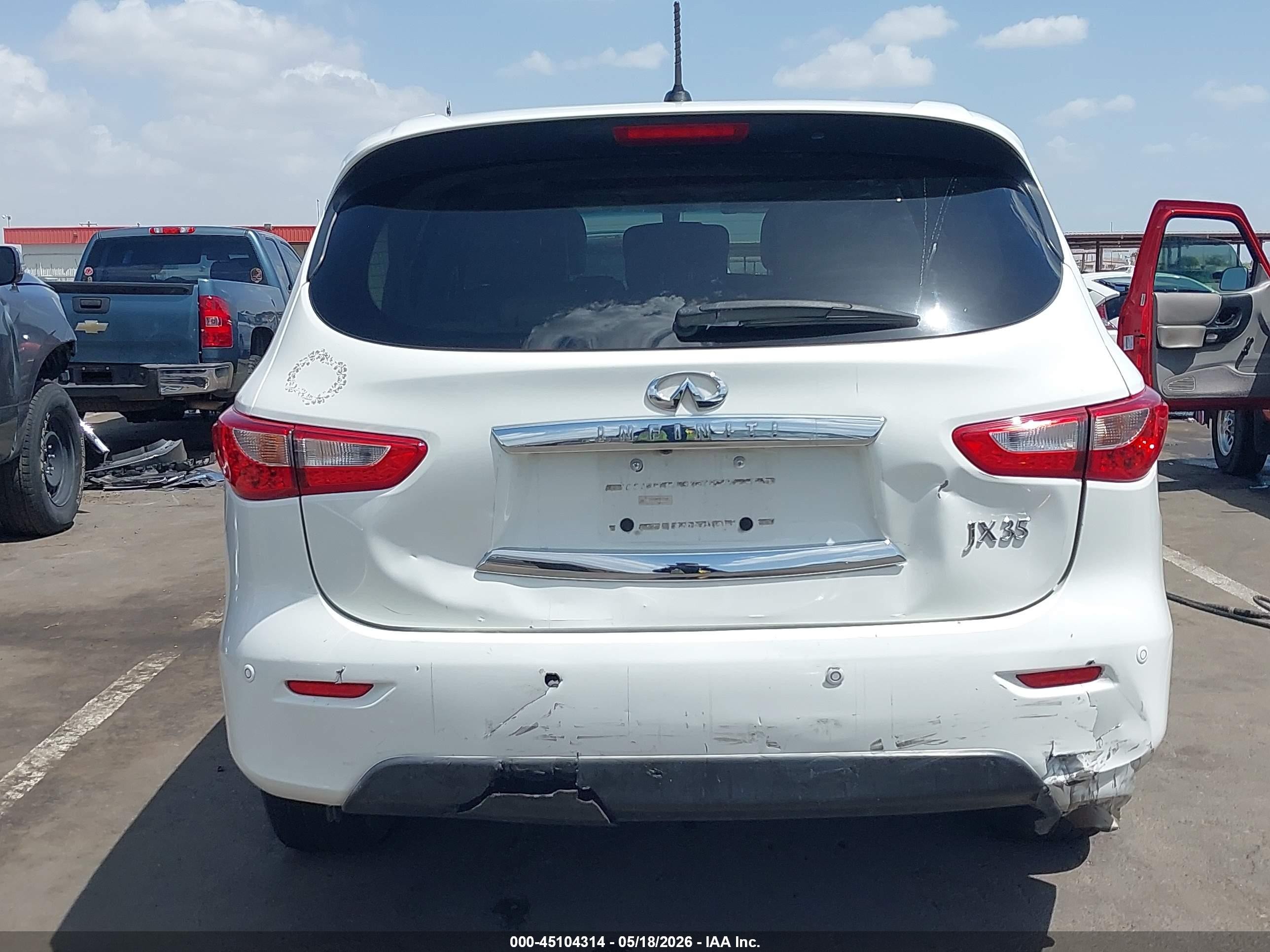 2013 Infiniti Jx35   White vin: 5N1AL0MMXDC327028