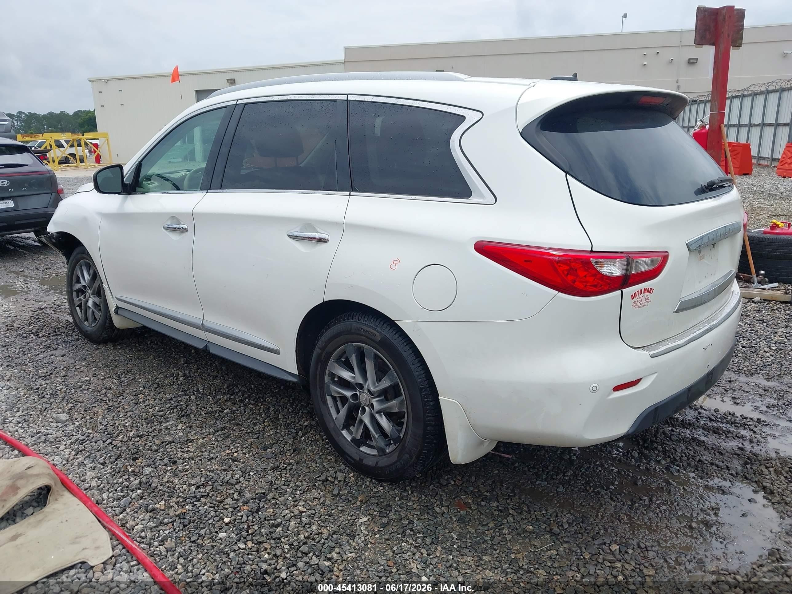2013 Infiniti Jx35   White vin: 5N1AL0MMXDC348686