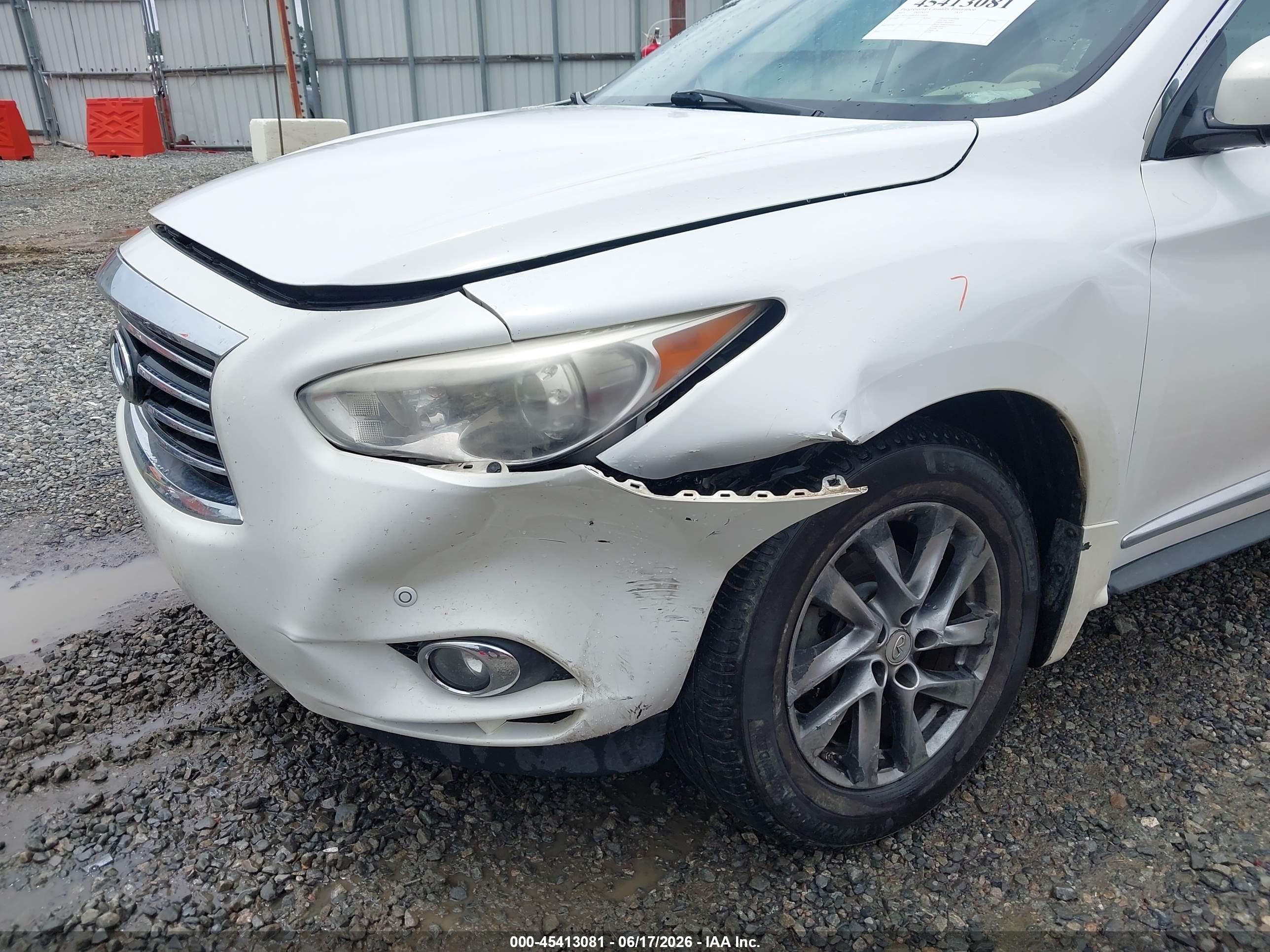 2013 Infiniti Jx35   White vin: 5N1AL0MMXDC348686