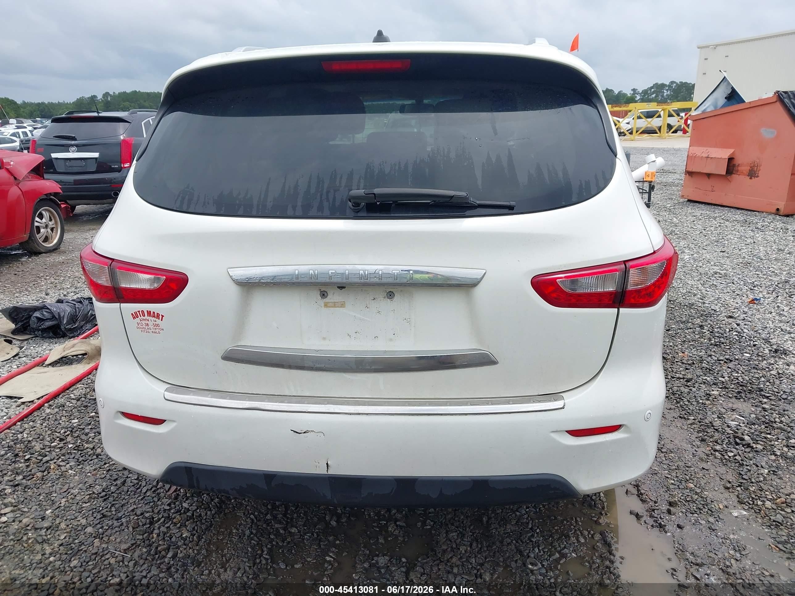 2013 Infiniti Jx35   White vin: 5N1AL0MMXDC348686
