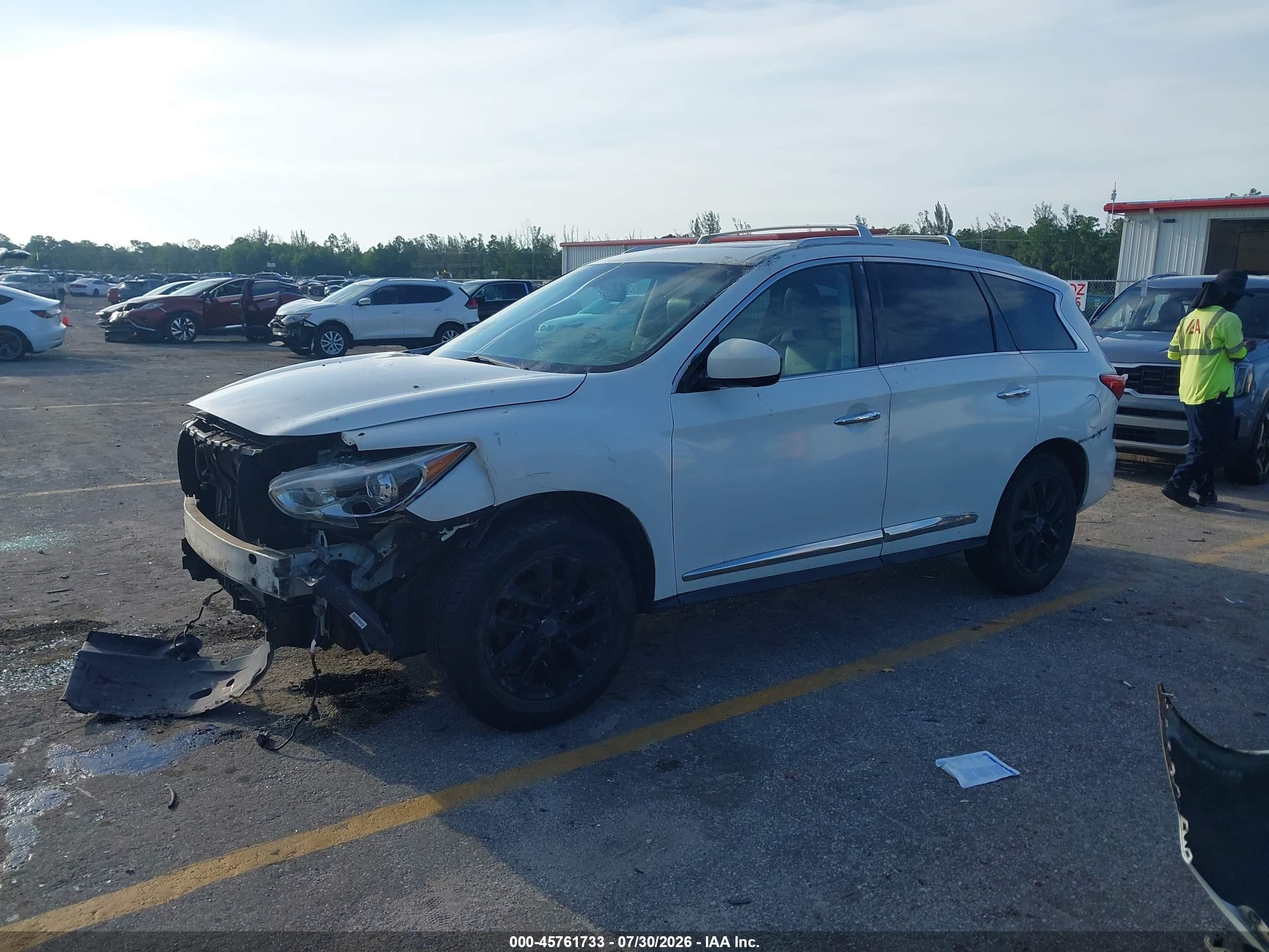 2013 Infiniti Jx35 White vin: 5N1AL0MMXDC350115