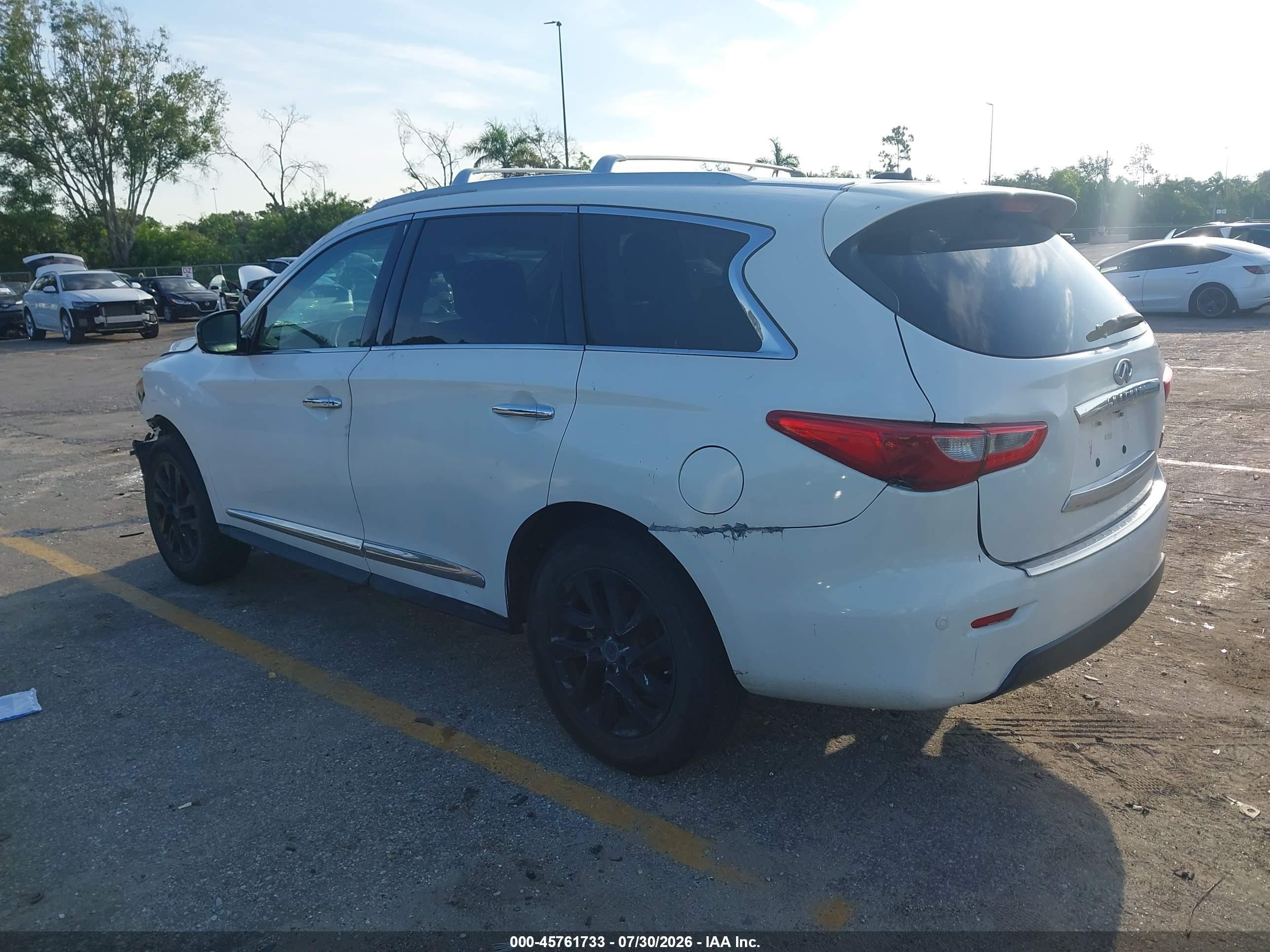 2013 Infiniti Jx35 White vin: 5N1AL0MMXDC350115