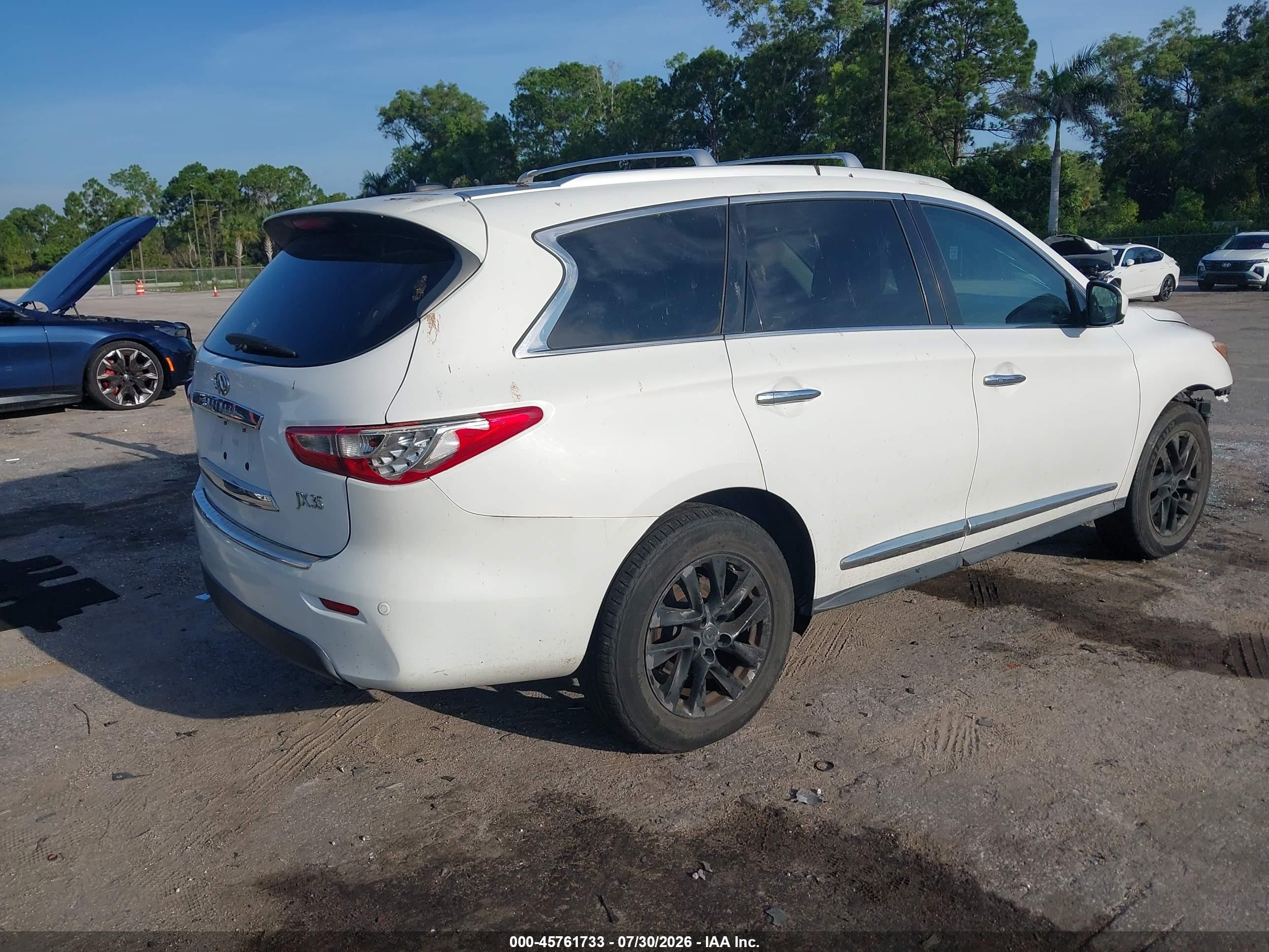 2013 Infiniti Jx35 White vin: 5N1AL0MMXDC350115