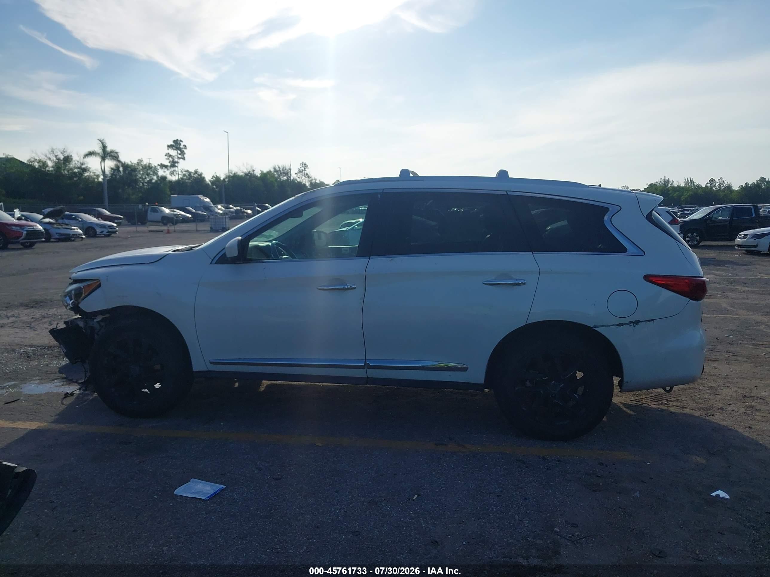 2013 Infiniti Jx35 White vin: 5N1AL0MMXDC350115