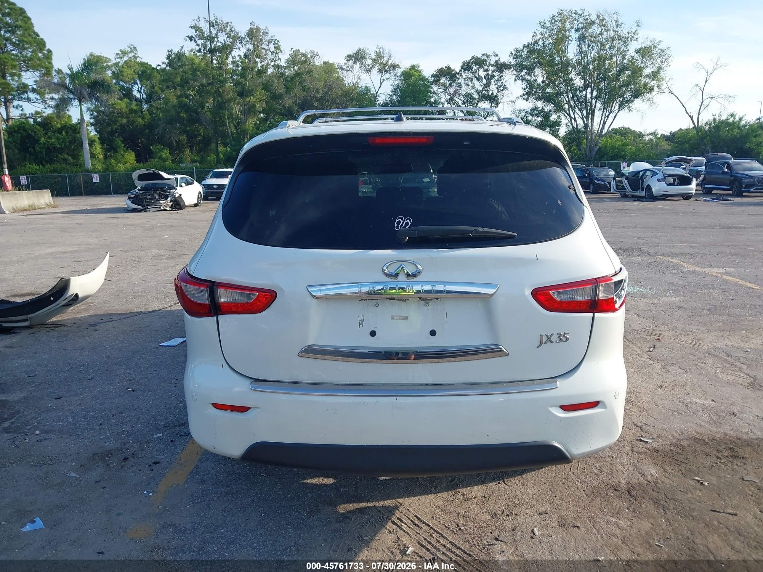 2013 Infiniti Jx35 White vin: 5N1AL0MMXDC350115