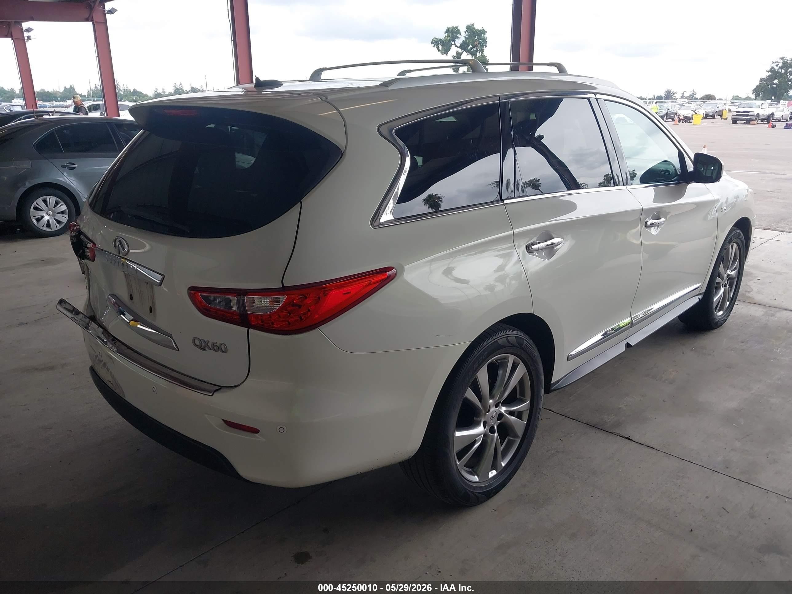 2014 Infiniti Qx60   White vin: 5N1AL0MMXEC503982