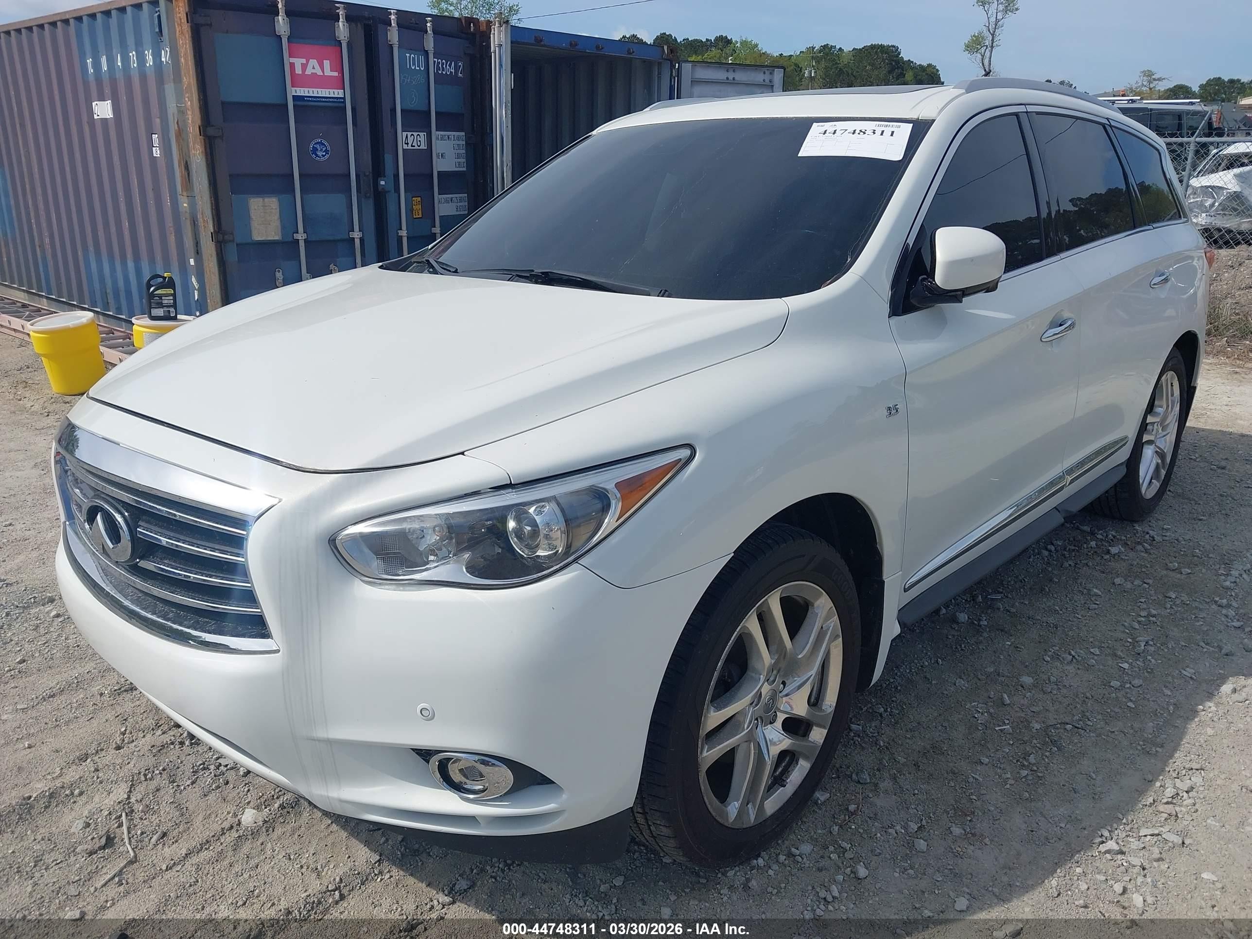 2014 Infiniti Qx60   White vin: 5N1AL0MMXEC508728