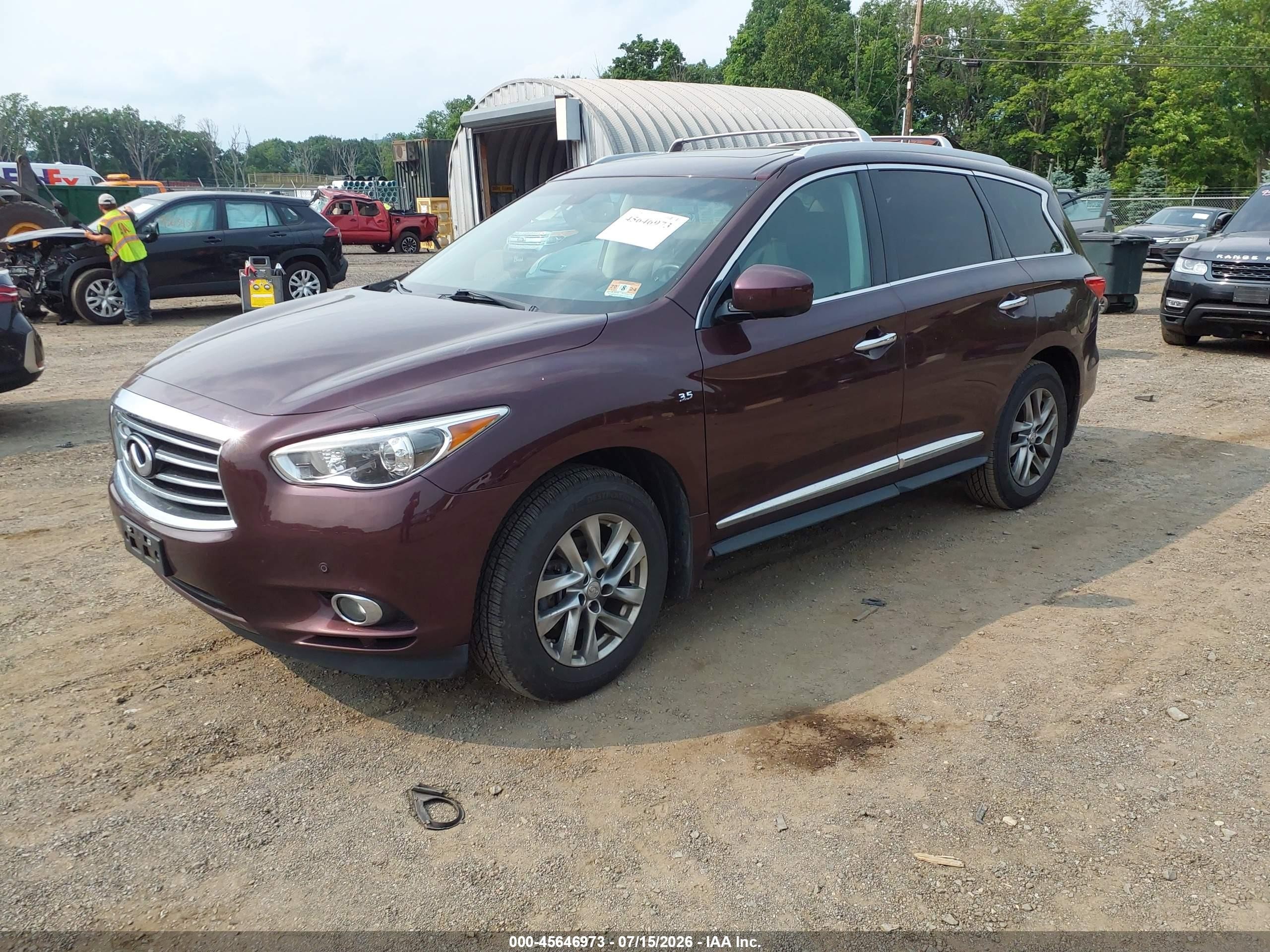 2014 Infiniti Qx60 Burgundy vin: 5N1AL0MMXEC516876