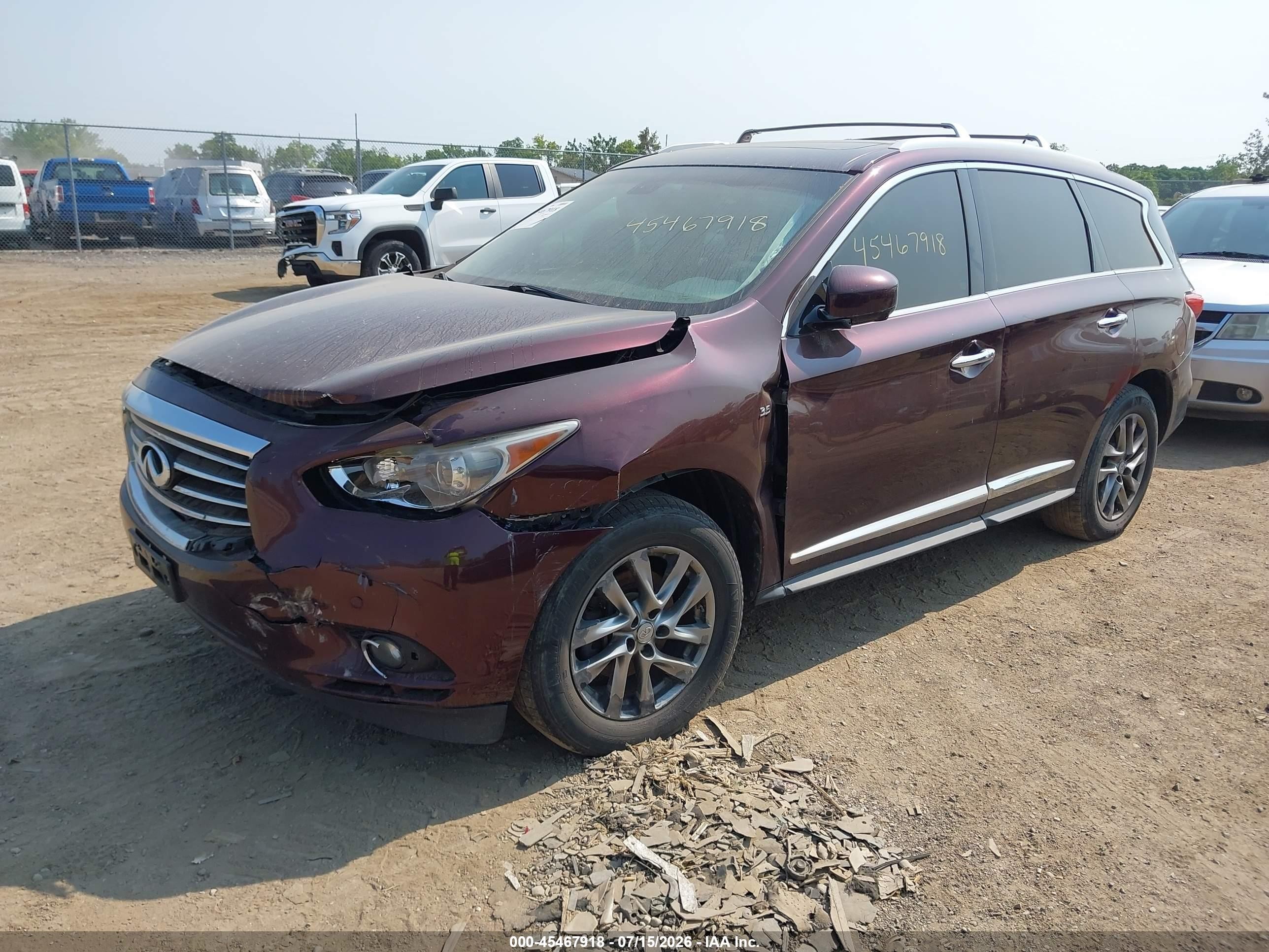 2014 Infiniti Qx60 Maroon vin: 5N1AL0MMXEC529062