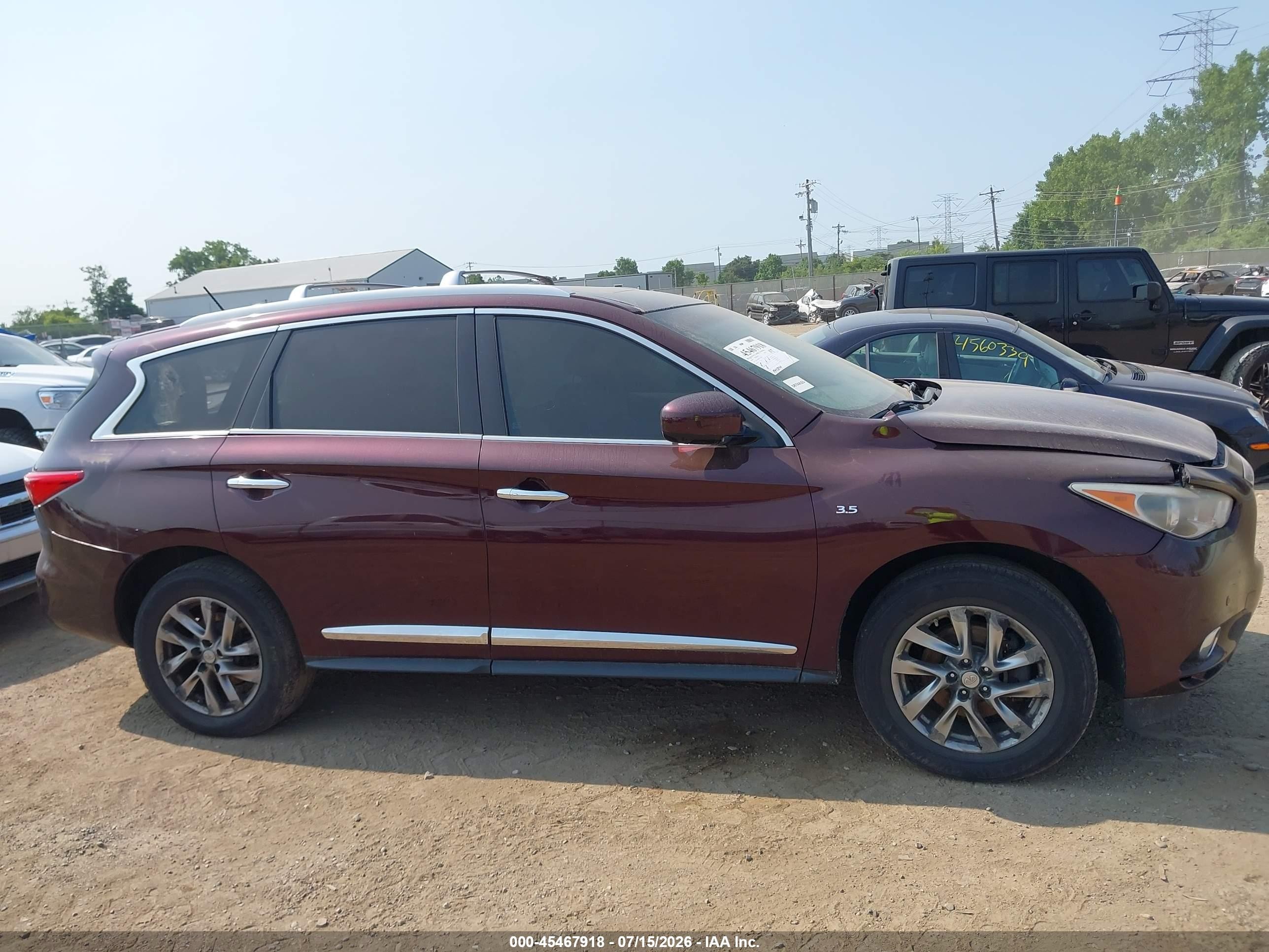 2014 Infiniti Qx60 Maroon vin: 5N1AL0MMXEC529062