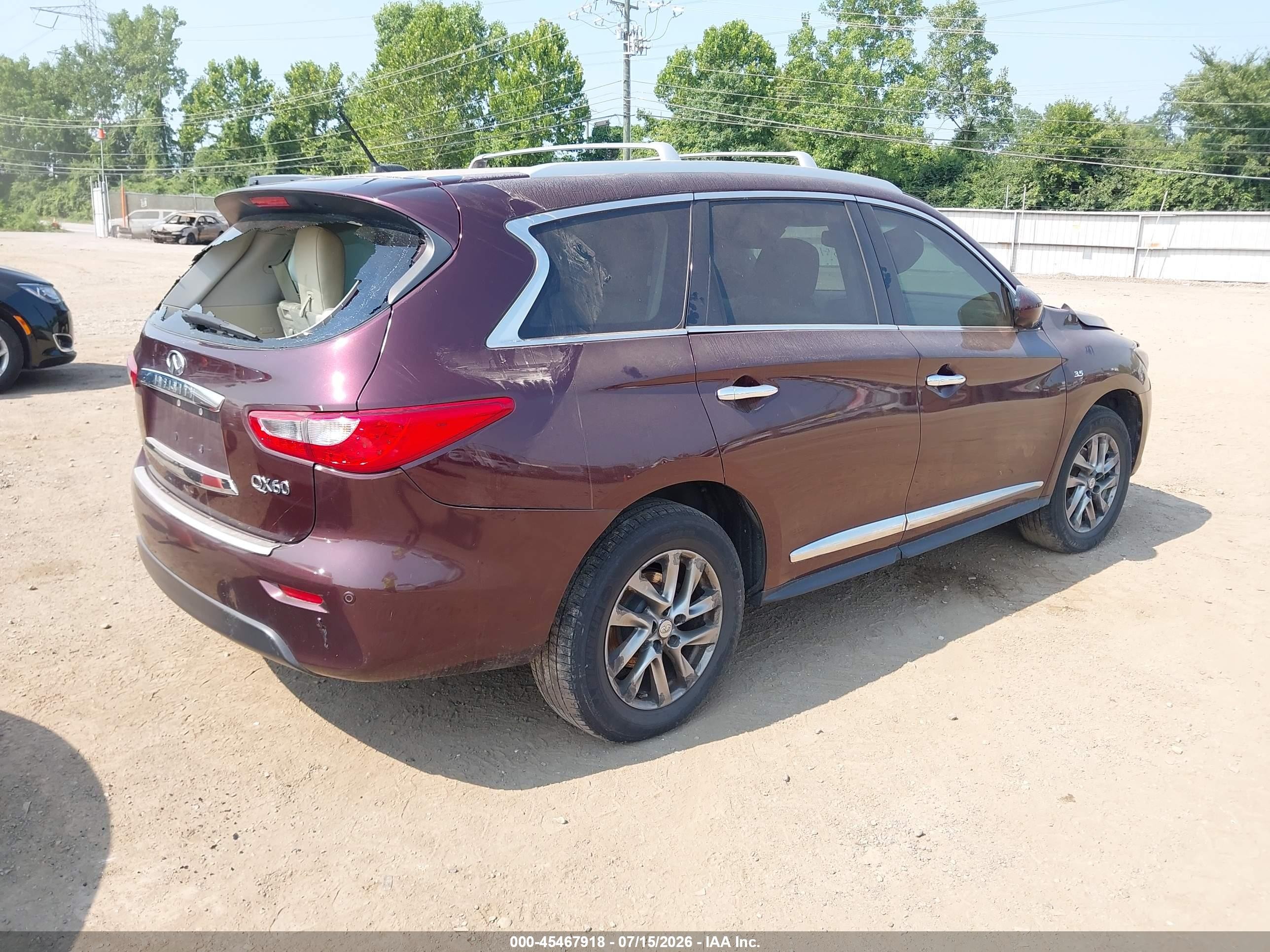 2014 Infiniti Qx60 Maroon vin: 5N1AL0MMXEC529062
