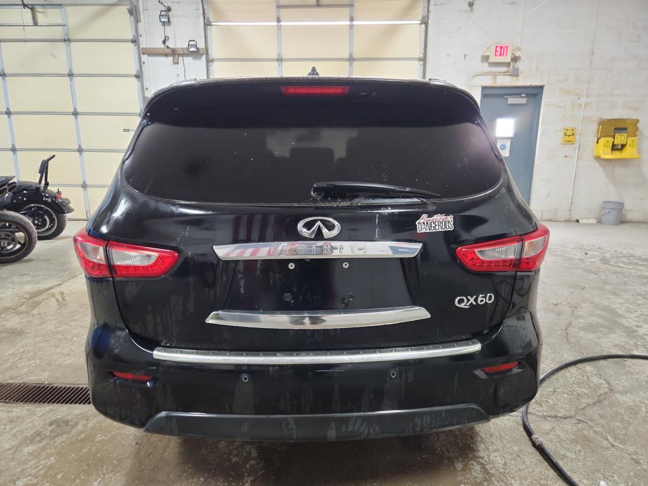 2014 Infiniti Qx60 Base Black vin: 5N1AL0MMXEC531300 Damage: Rear Bumper/Cover, Scraped, 3 To 4 Inches