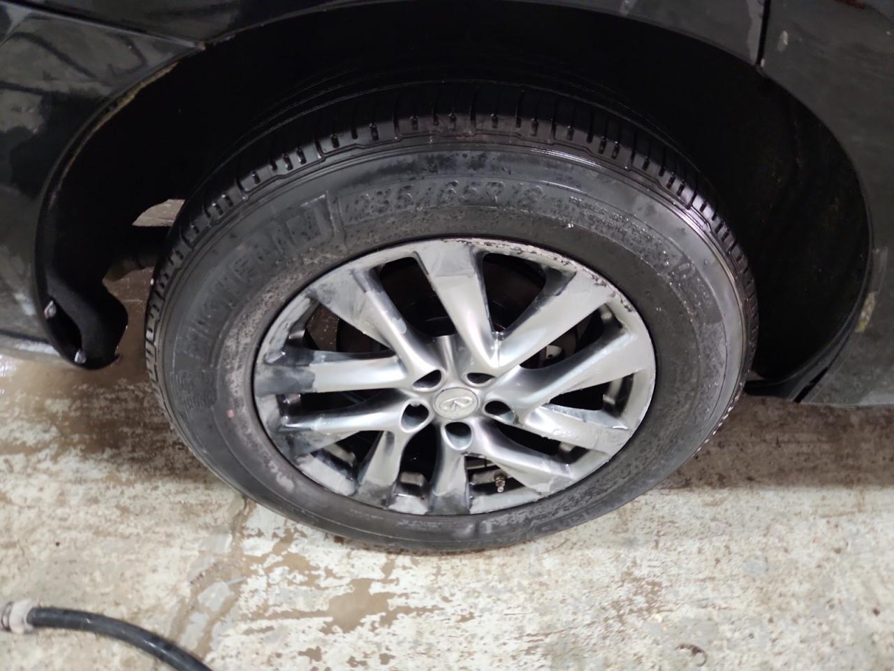 2014 Infiniti Qx60 Base Black vin: 5N1AL0MMXEC531300 Damage: Right Rear Wheel, Curb Rash, > 12 Inches