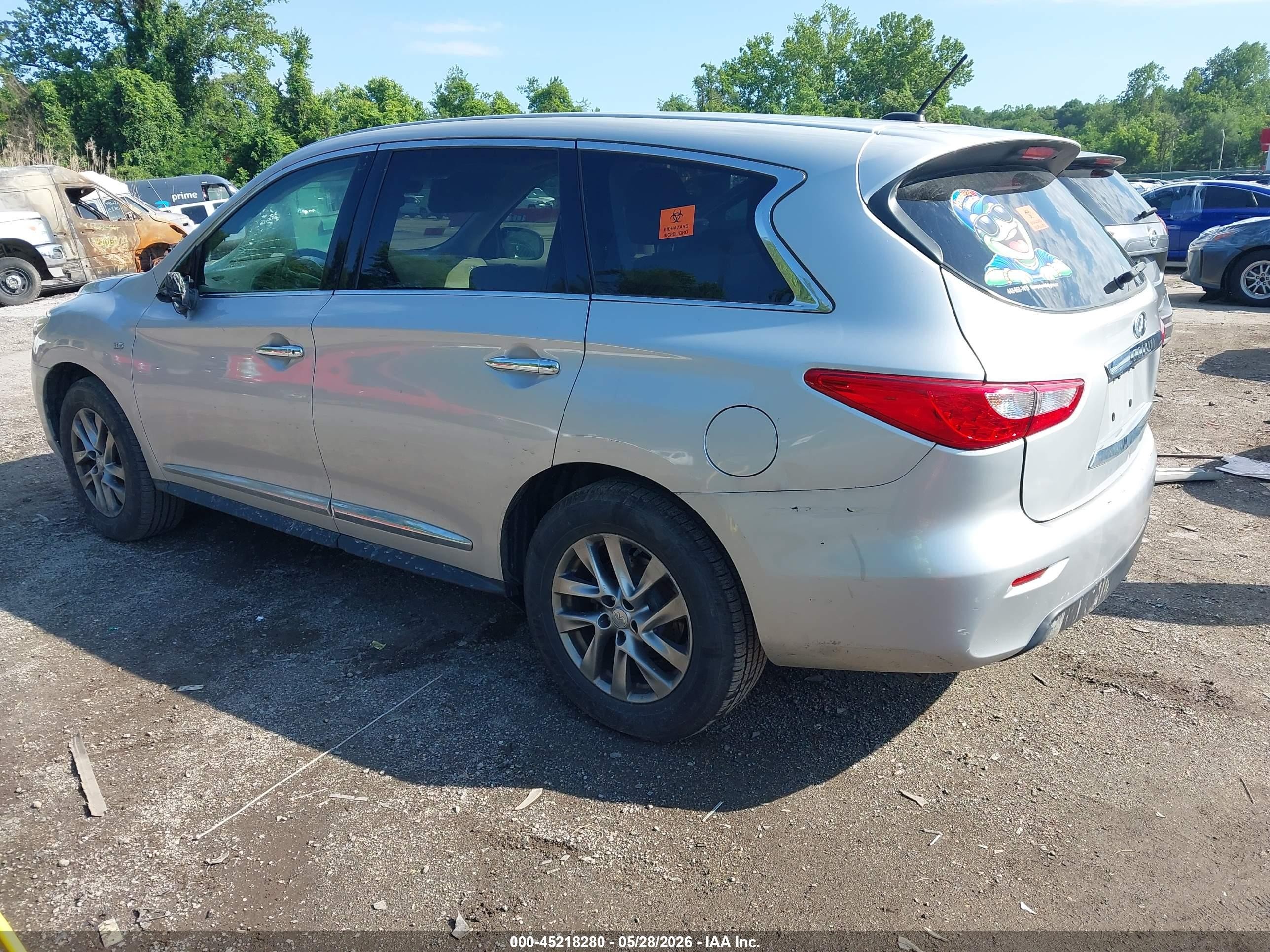 2015 Infiniti Qx60   Silver vin: 5N1AL0MMXFC517625