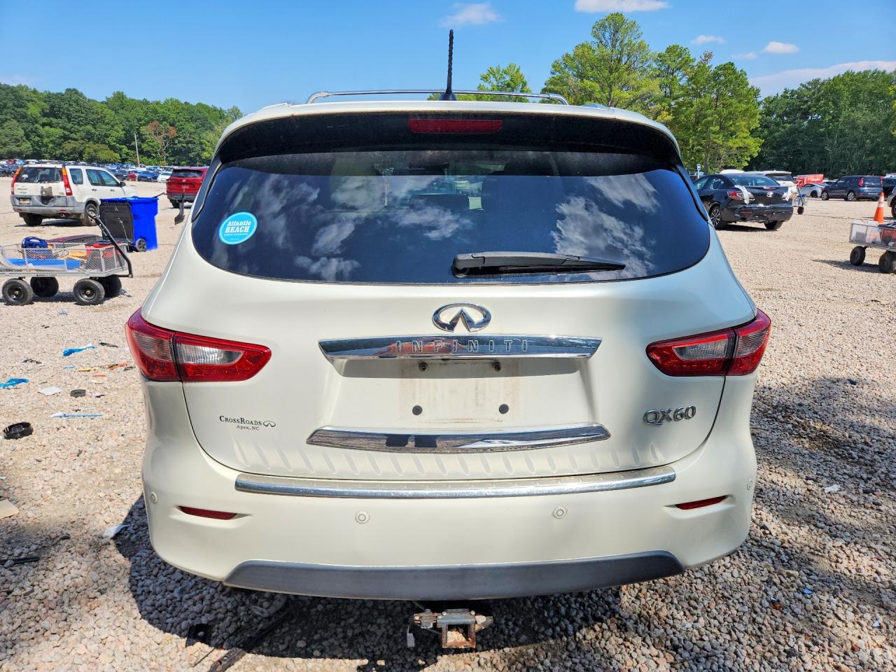 2015 Infiniti Qx60 Base White vin: 5N1AL0MMXFC537759