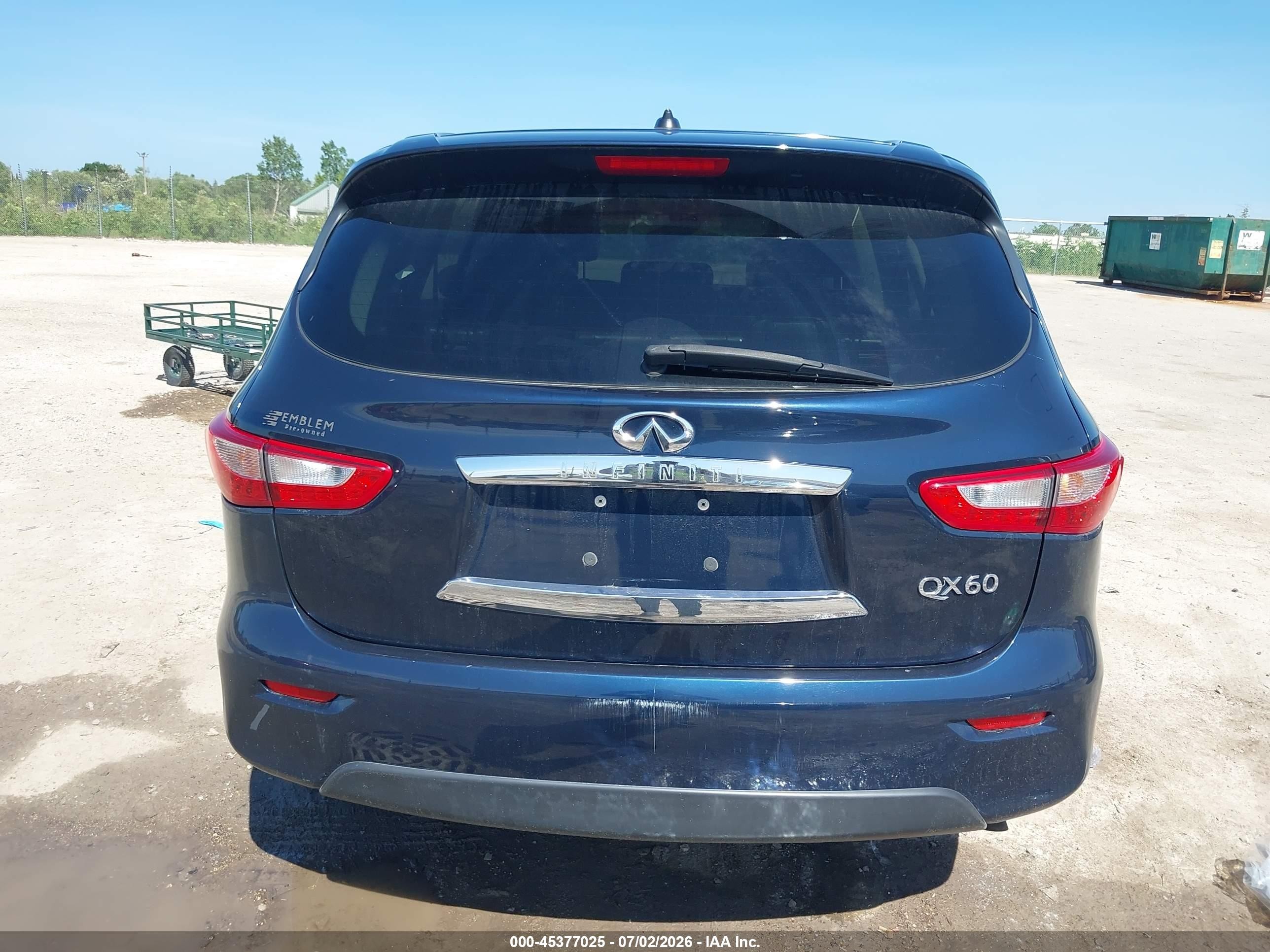 2015 Infiniti Qx60   Blue vin: 5N1AL0MMXFC548096