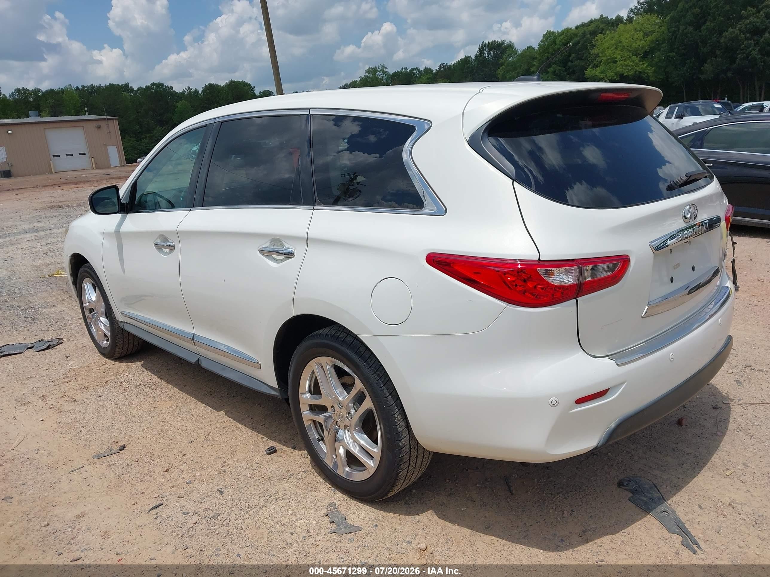 2013 Infiniti Jx35 White vin: 5N1AL0MN0DC320355