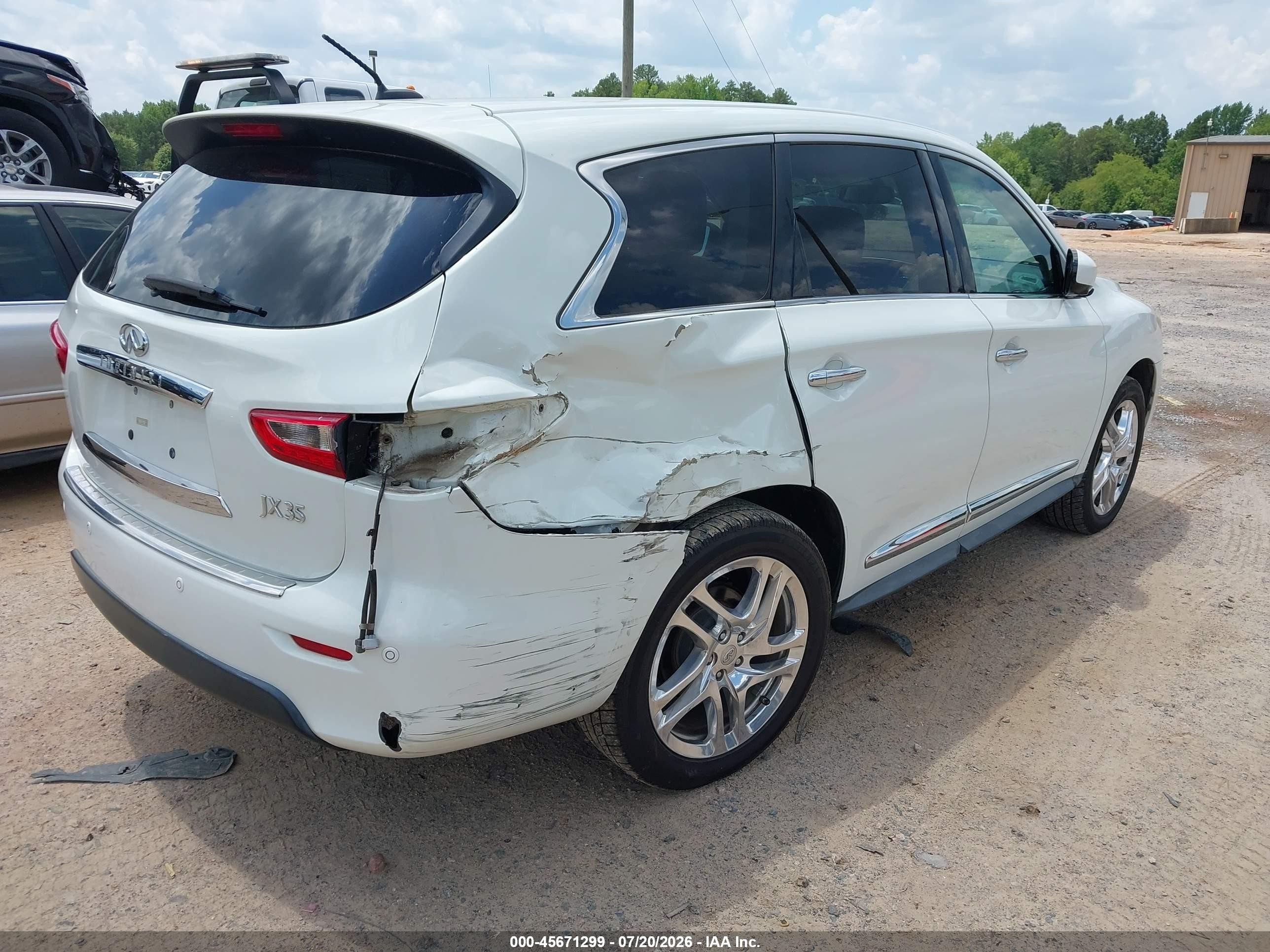 2013 Infiniti Jx35 White vin: 5N1AL0MN0DC320355