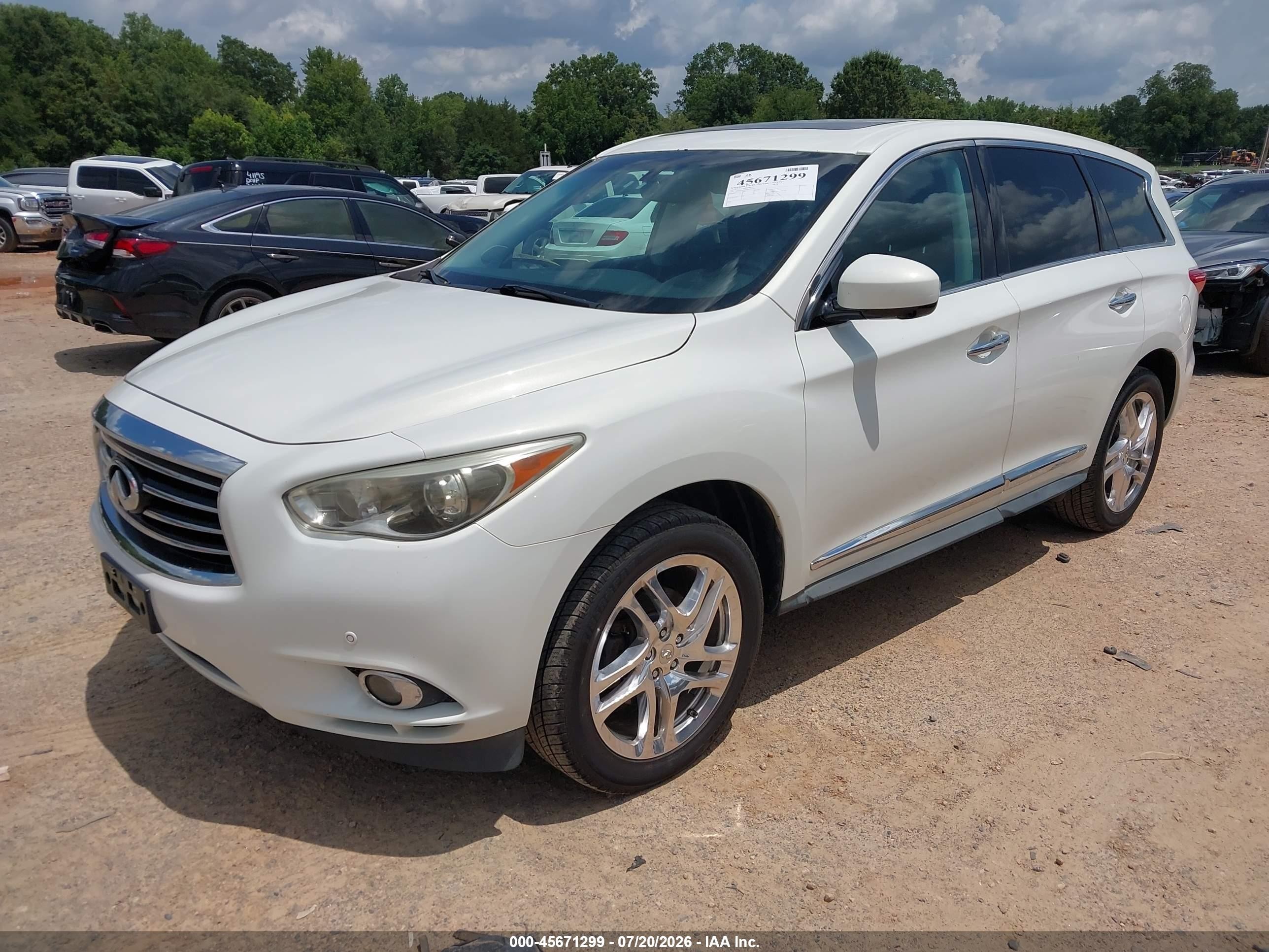 2013 Infiniti Jx35 White vin: 5N1AL0MN0DC320355