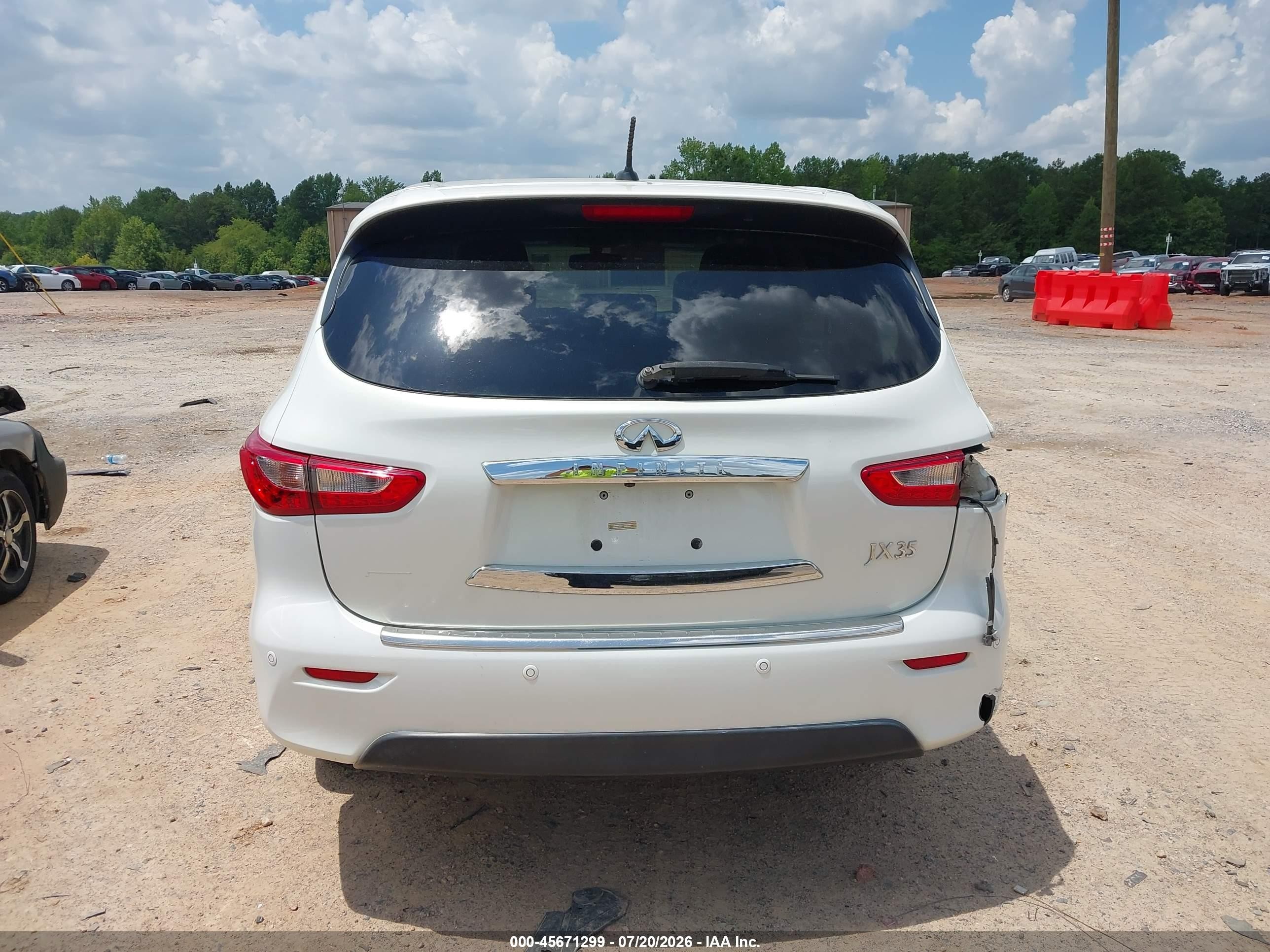 2013 Infiniti Jx35 White vin: 5N1AL0MN0DC320355