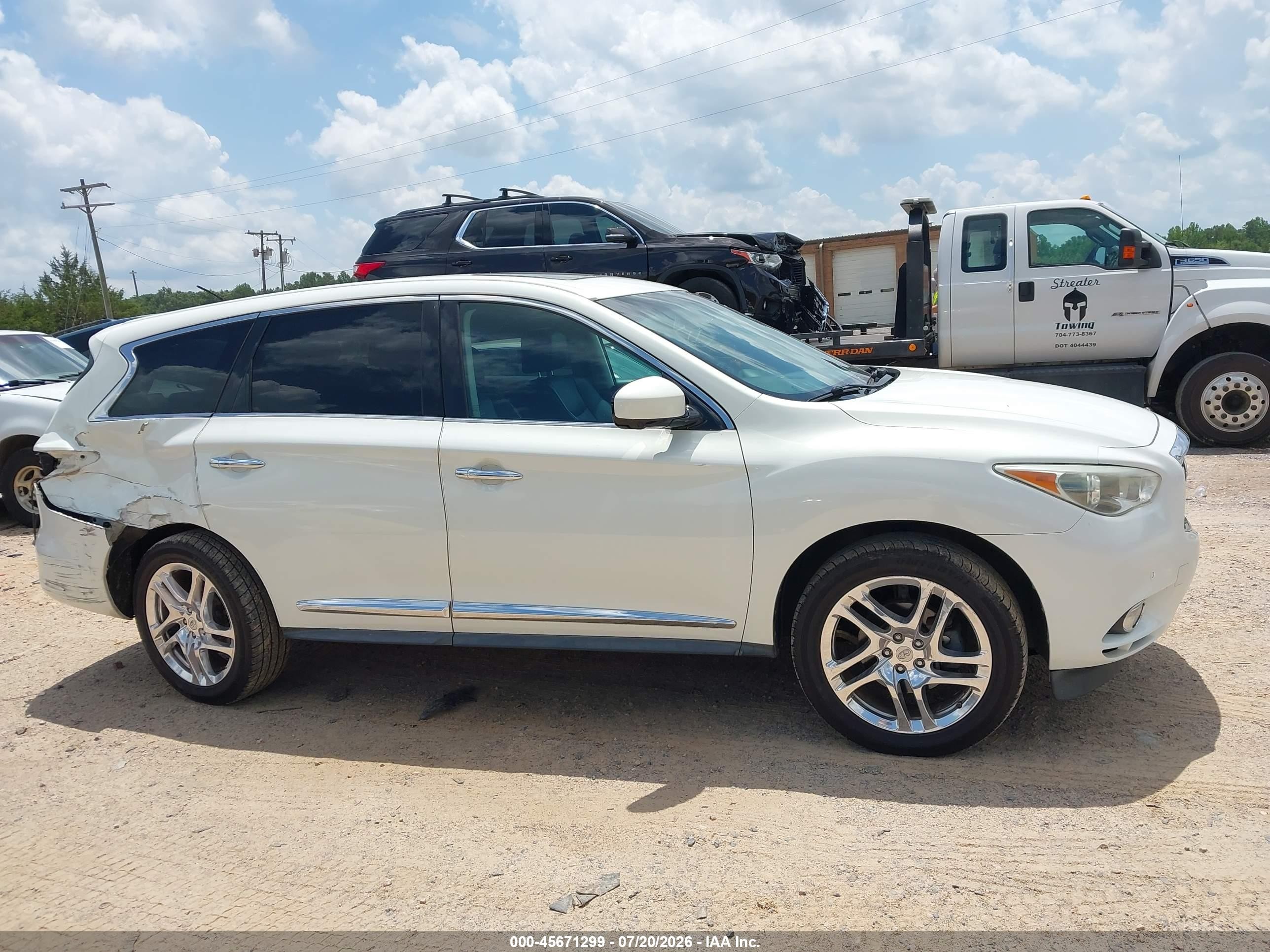 2013 Infiniti Jx35 White vin: 5N1AL0MN0DC320355