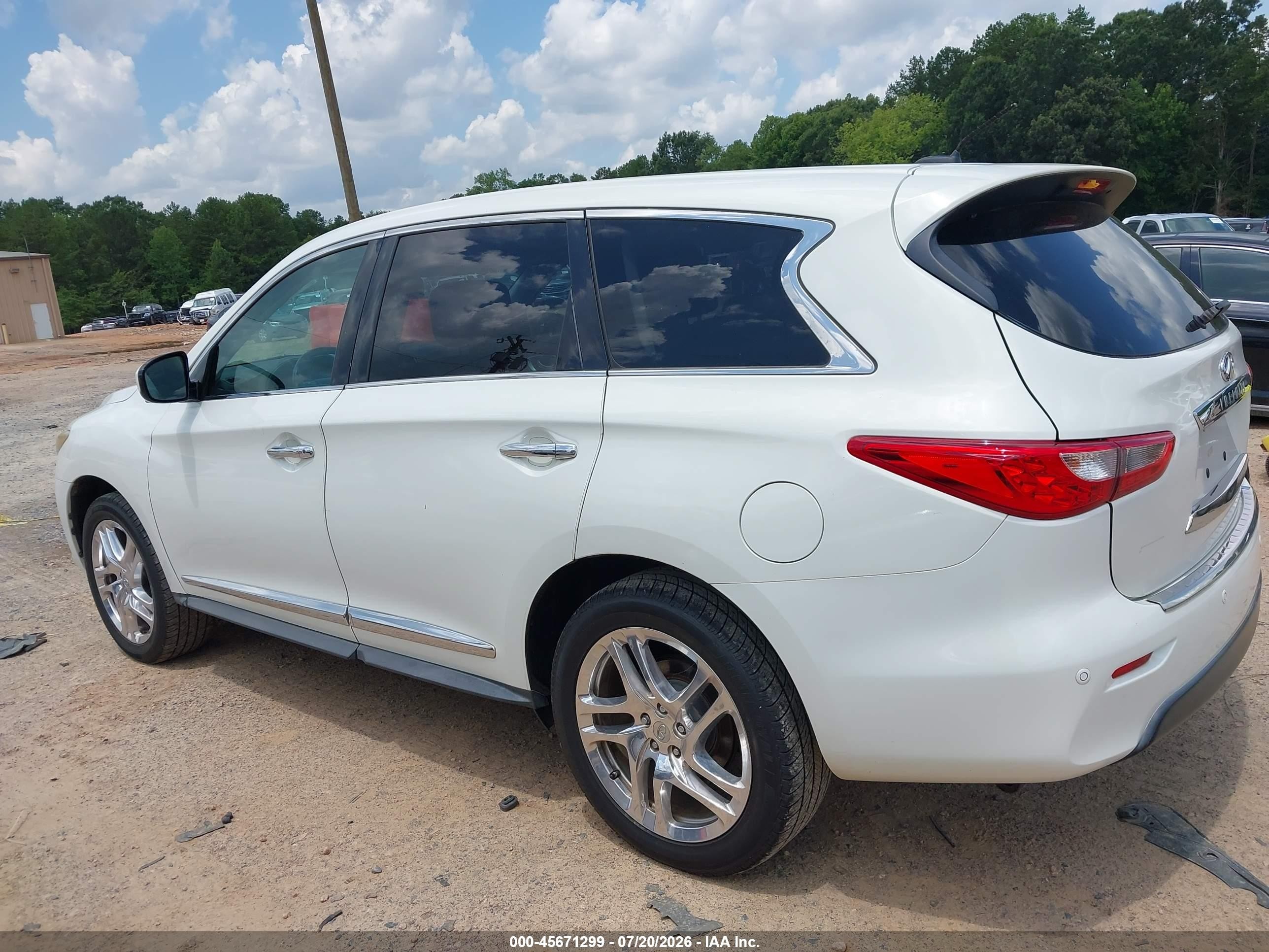 2013 Infiniti Jx35 White vin: 5N1AL0MN0DC320355