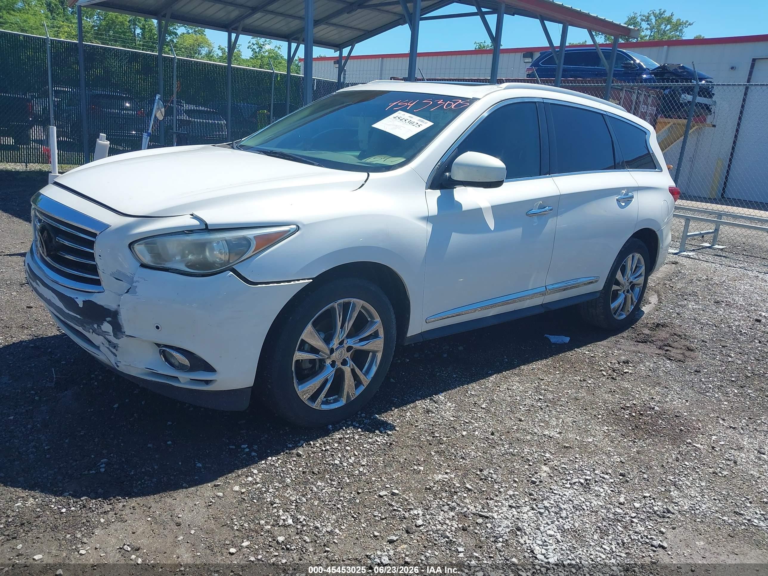 2013 Infiniti Jx35   White vin: 5N1AL0MN0DC337950