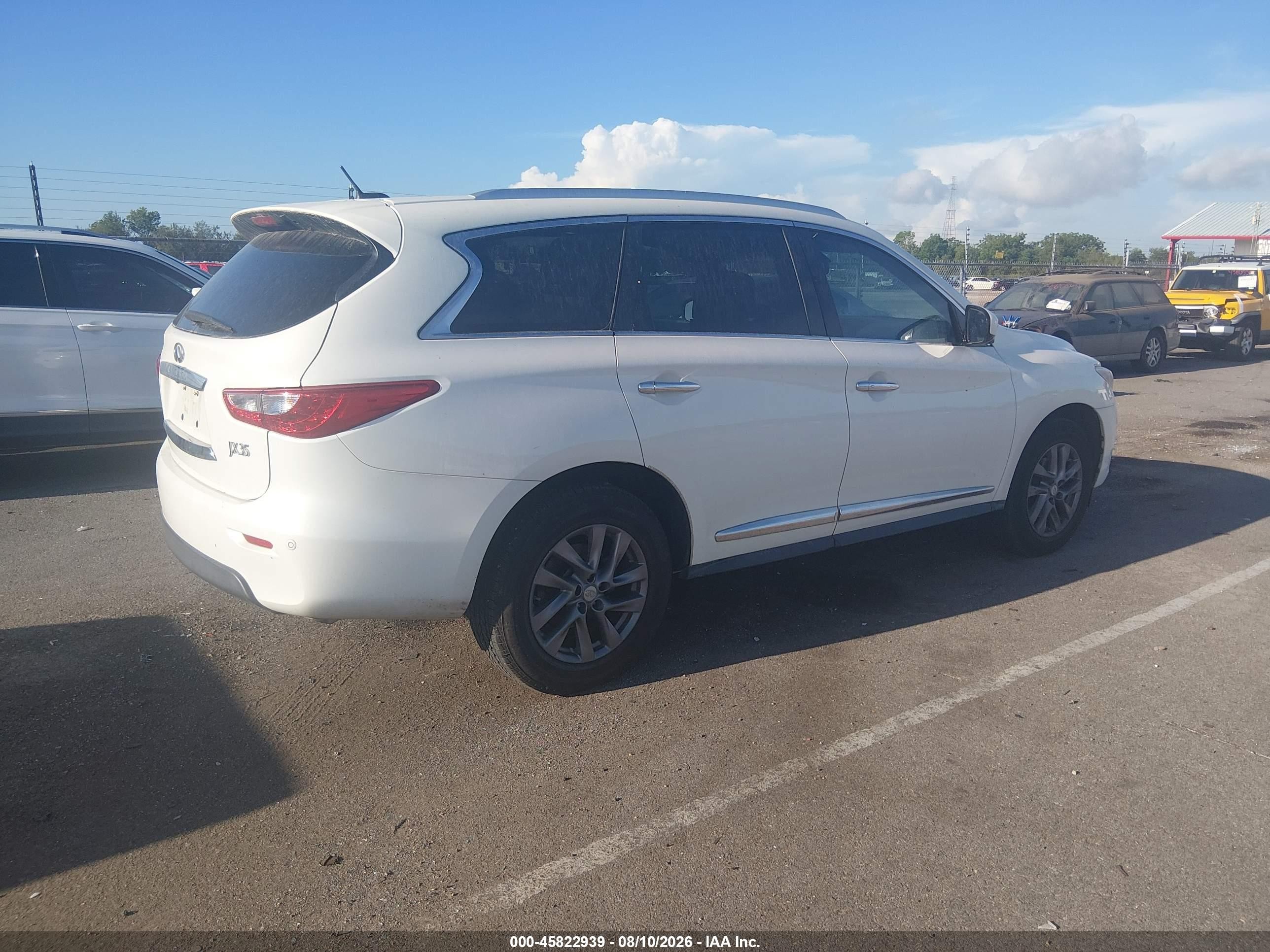 2013 Infiniti Jx35   White vin: 5N1AL0MN1DC301362