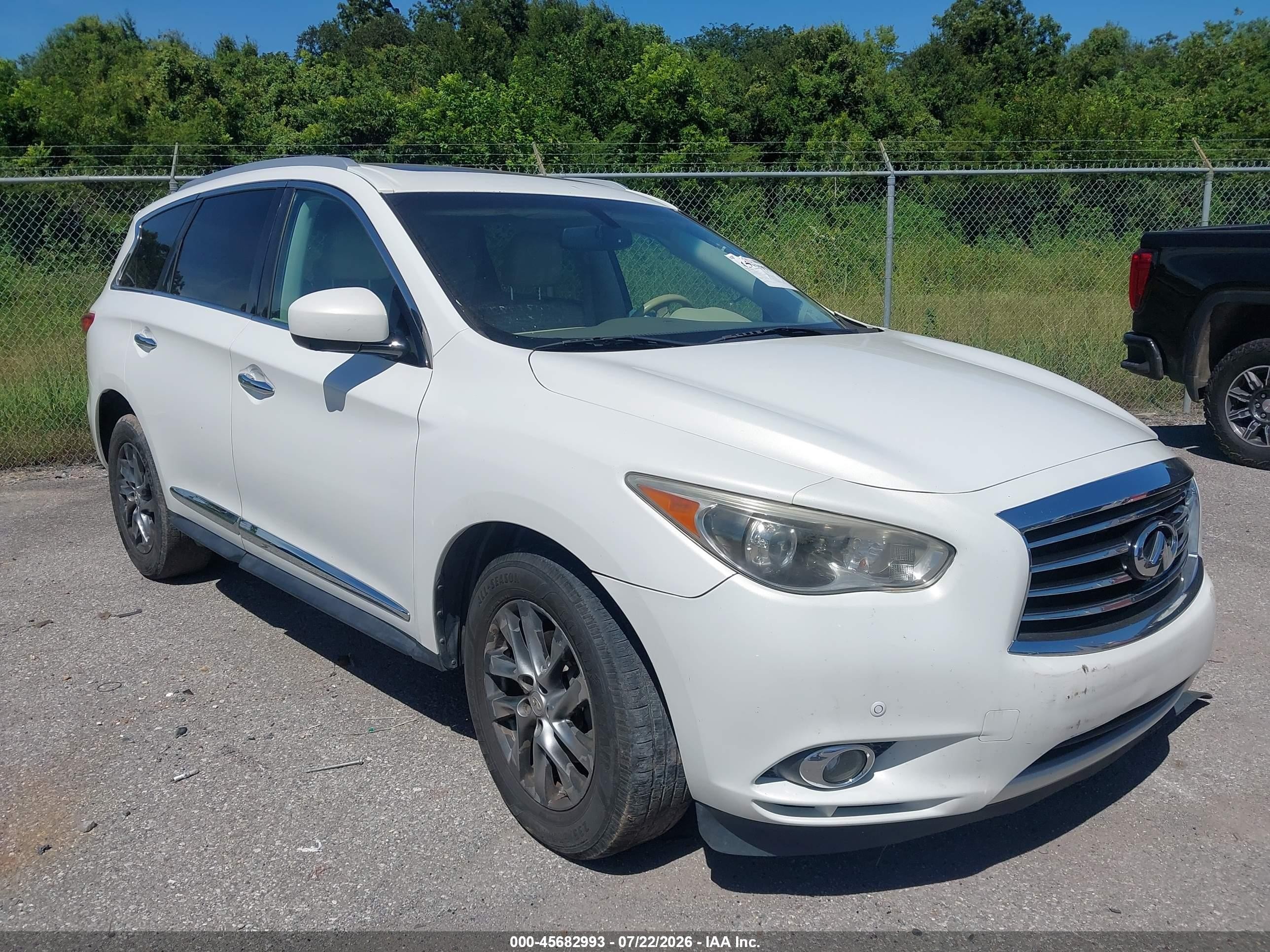 2013 Infiniti Jx35 White vin: 5N1AL0MN1DC352165