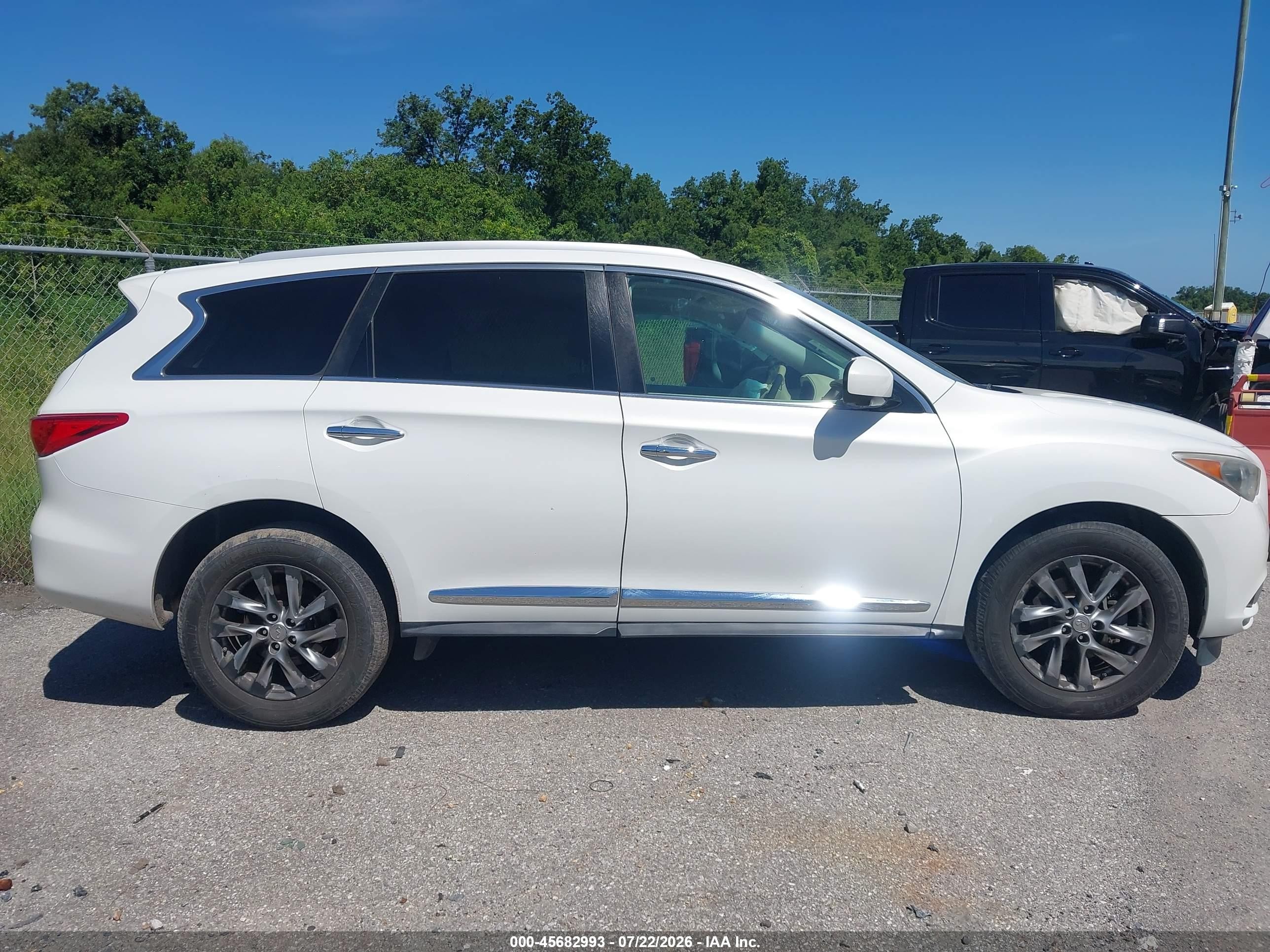 2013 Infiniti Jx35 White vin: 5N1AL0MN1DC352165