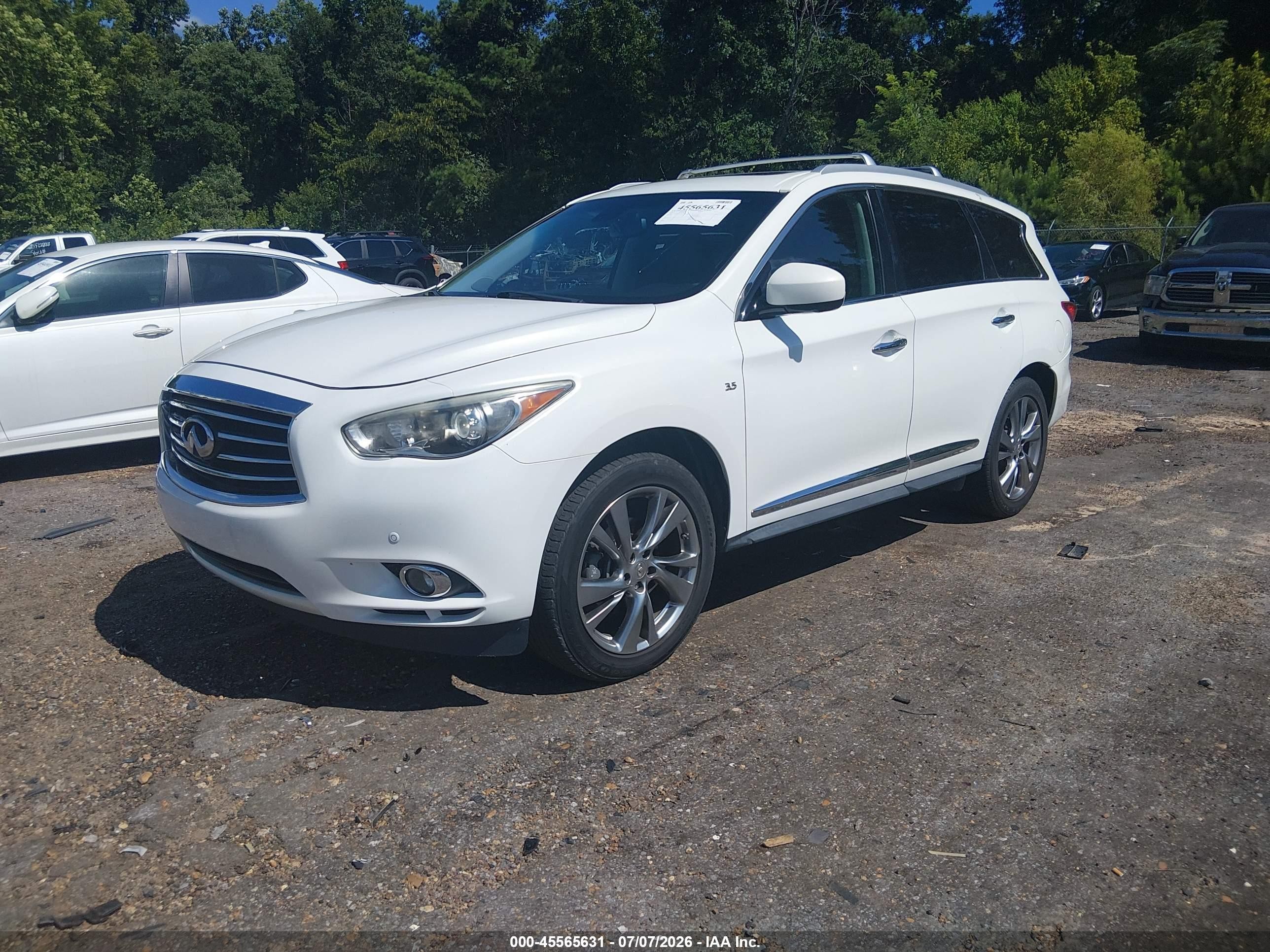 2014 Infiniti Qx60   White vin: 5N1AL0MN1EC536281