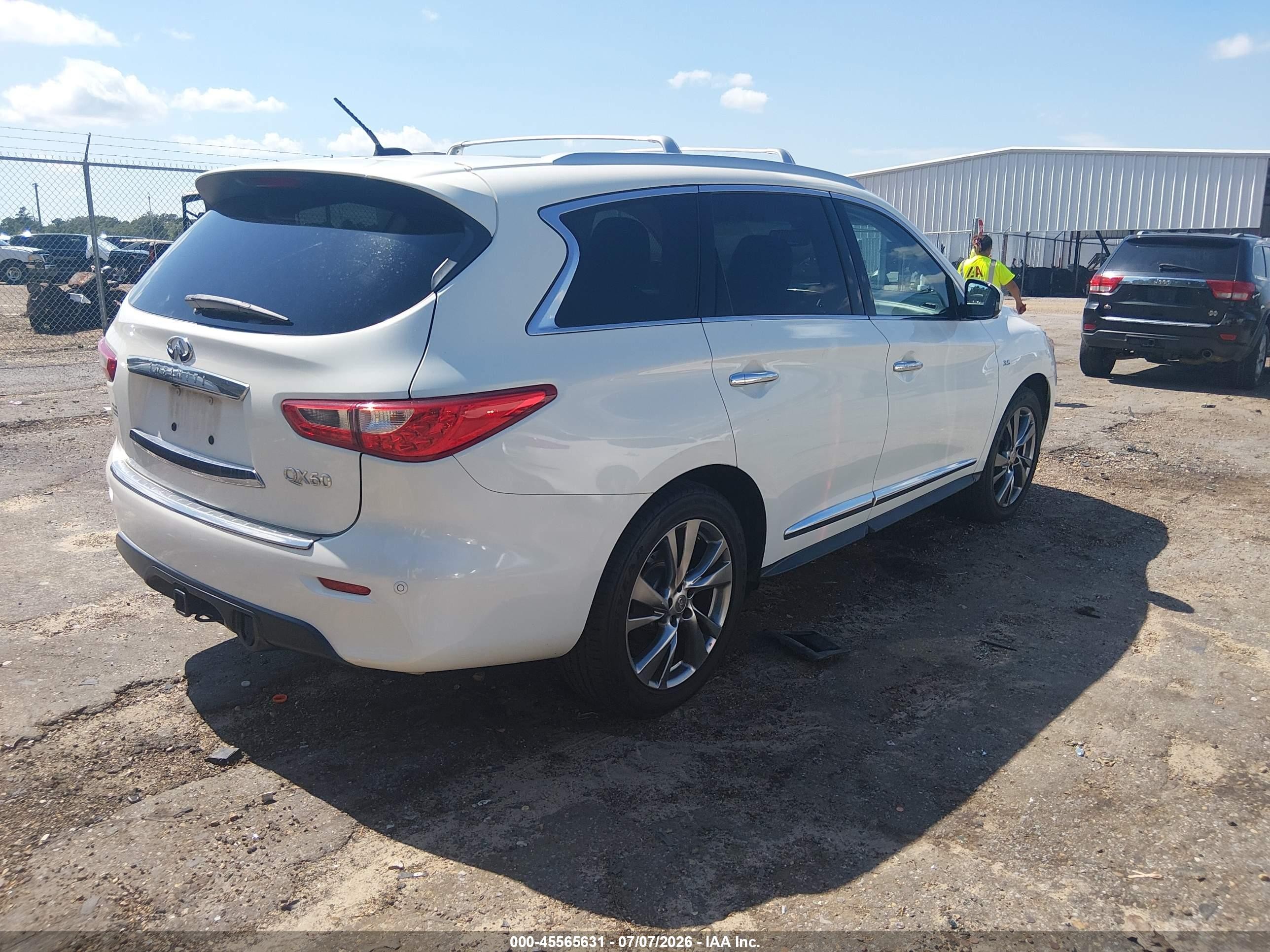 2014 Infiniti Qx60   White vin: 5N1AL0MN1EC536281