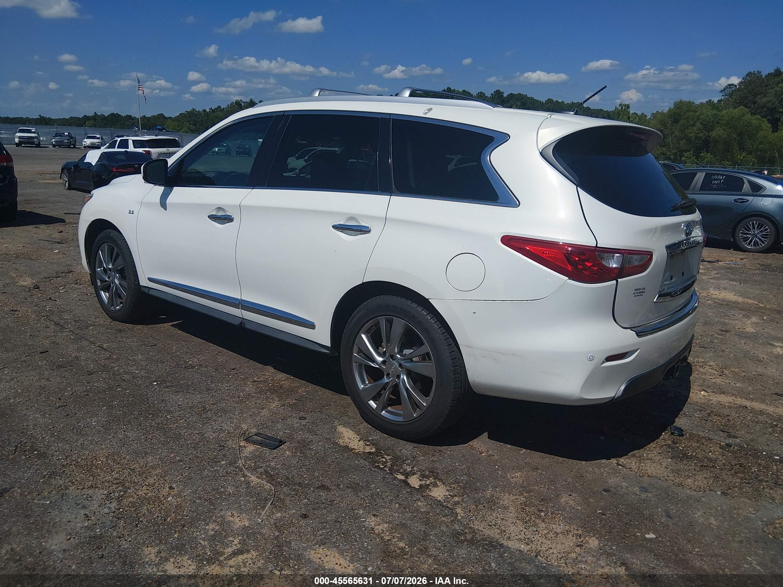 2014 Infiniti Qx60   White vin: 5N1AL0MN1EC536281