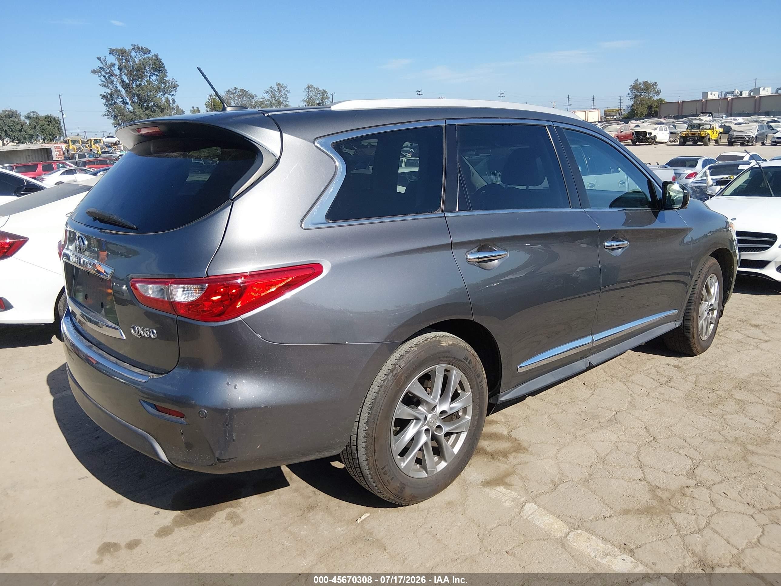 2015 Infiniti Qx60 Gray vin: 5N1AL0MN1FC522768