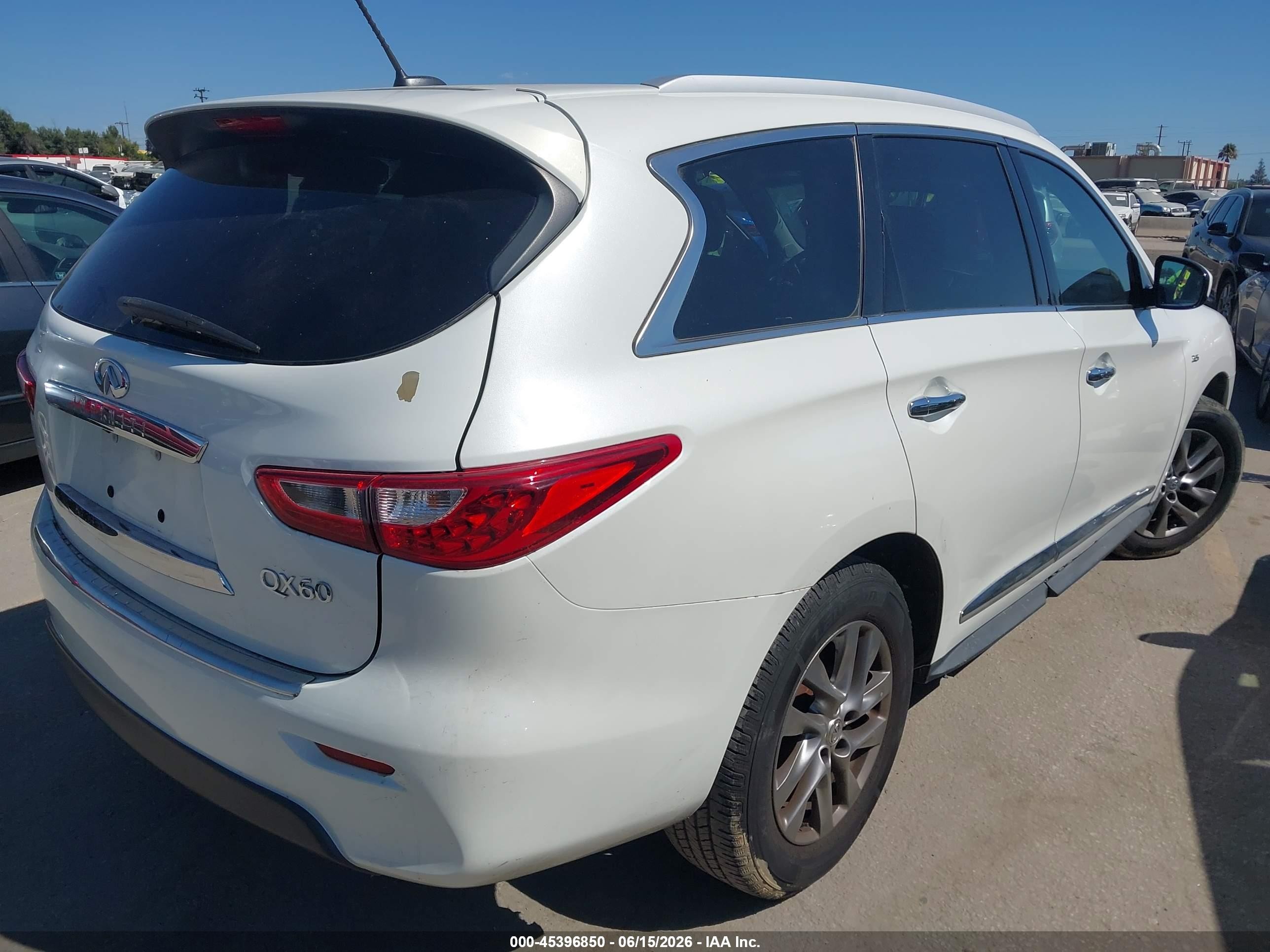 2015 Infiniti Qx60   White vin: 5N1AL0MN1FC537237