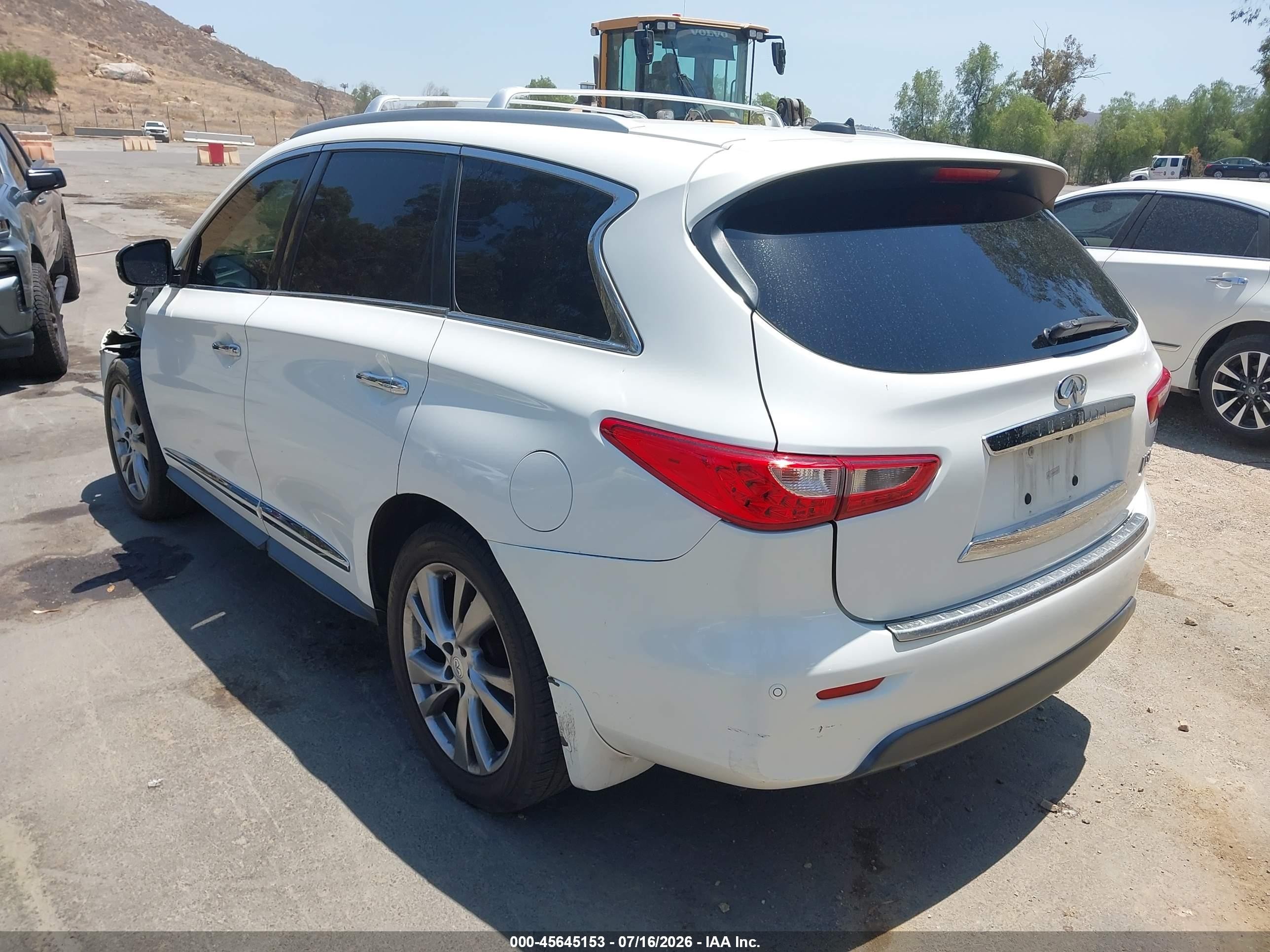 2013 Infiniti Jx35   White vin: 5N1AL0MN2DC351509