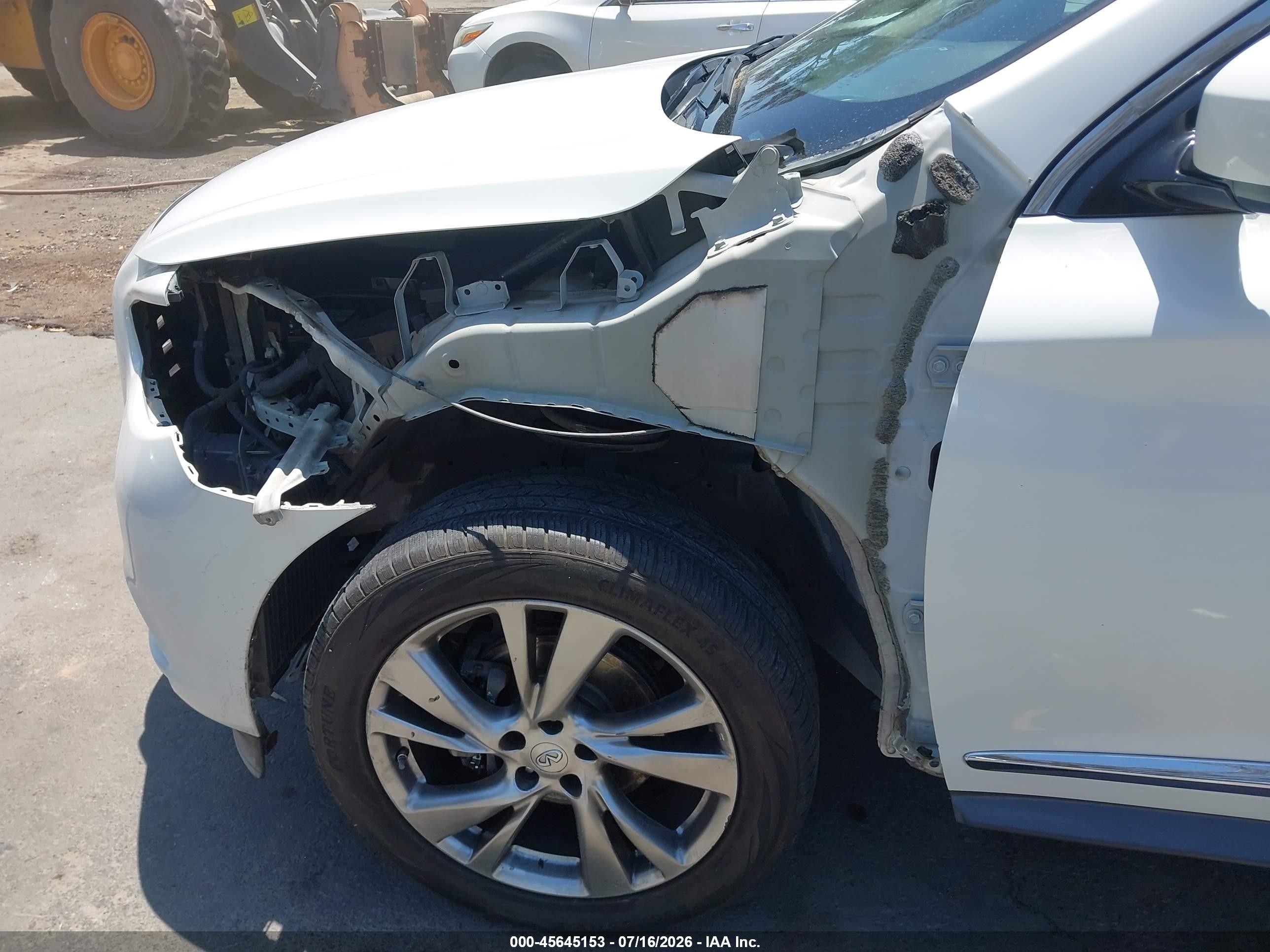 2013 Infiniti Jx35   White vin: 5N1AL0MN2DC351509