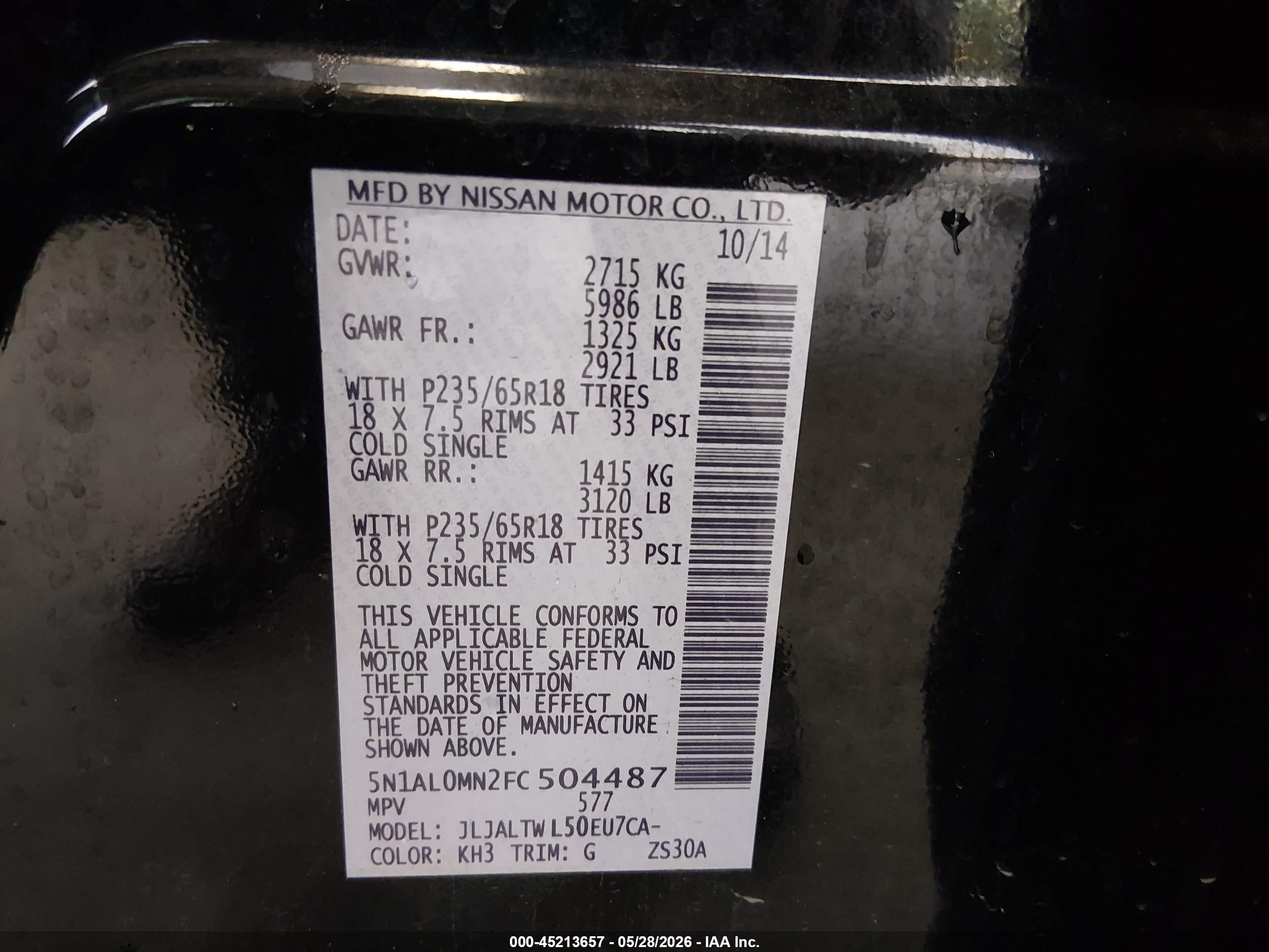 2015 Infiniti Qx60   Черный vin: 5N1AL0MN2FC504487