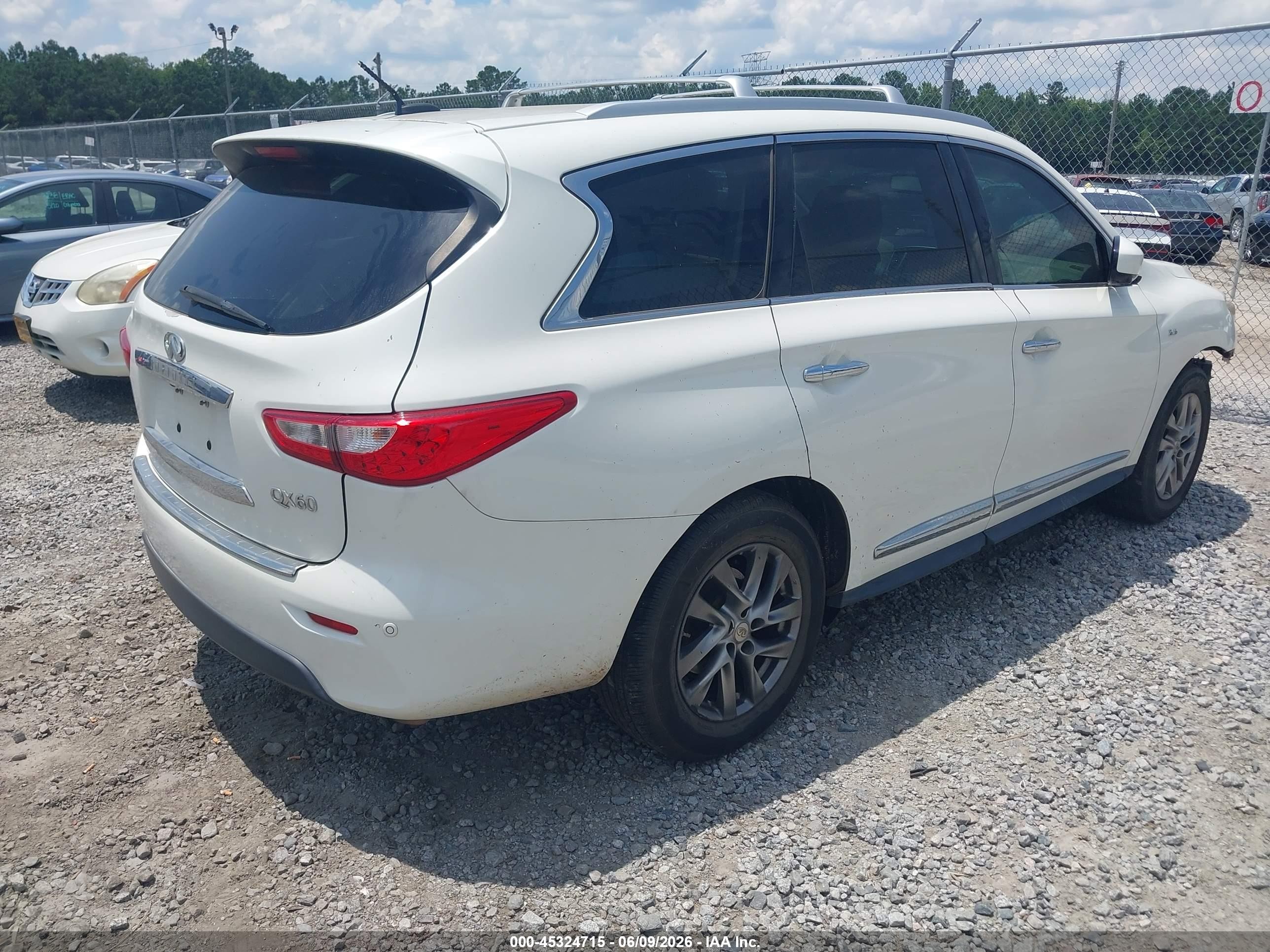 2015 Infiniti Qx60   White vin: 5N1AL0MN2FC541748