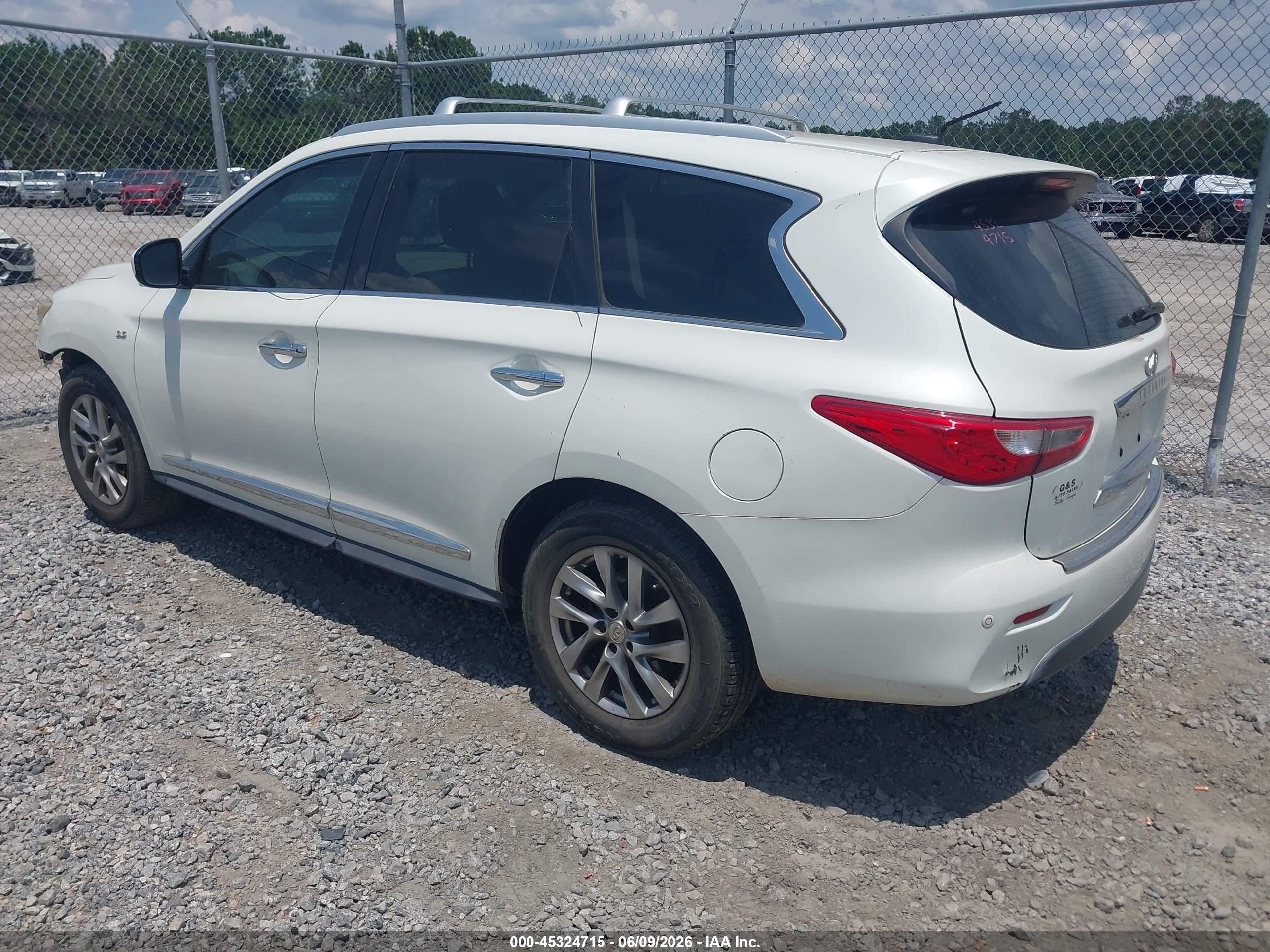 2015 Infiniti Qx60   White vin: 5N1AL0MN2FC541748