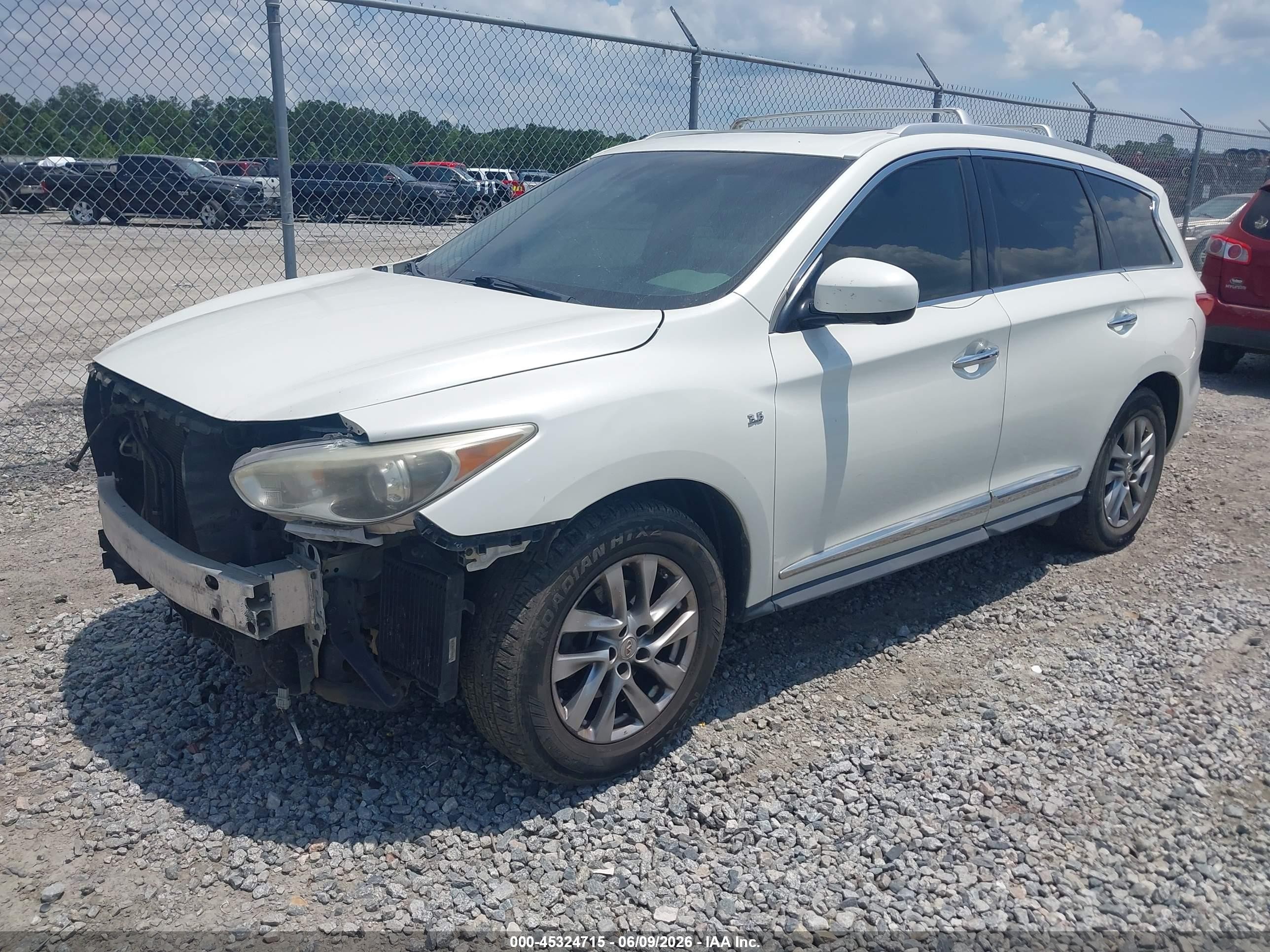 2015 Infiniti Qx60   White vin: 5N1AL0MN2FC541748