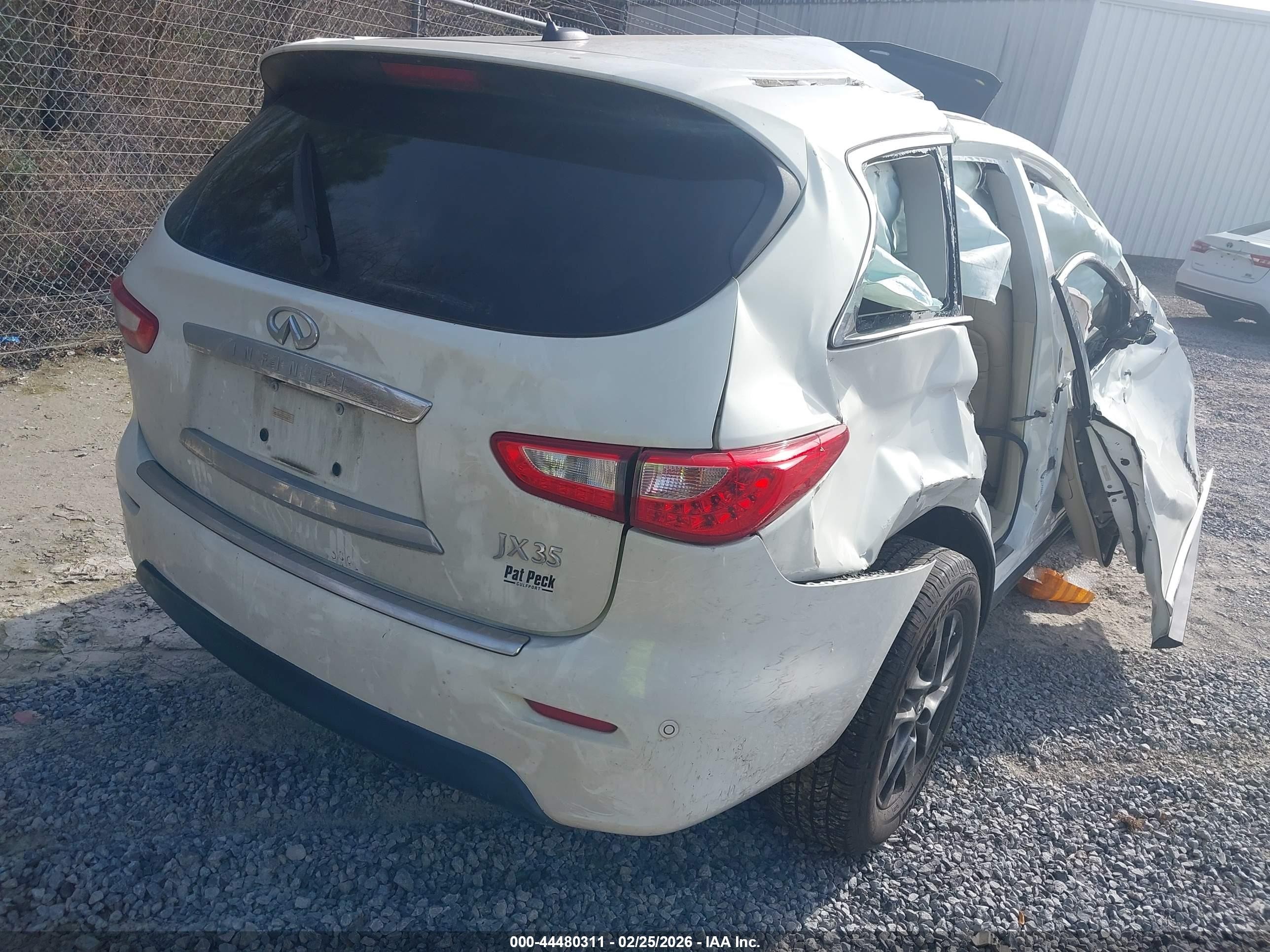 2013 Infiniti Jx35 White vin: 5N1AL0MN3DC335075