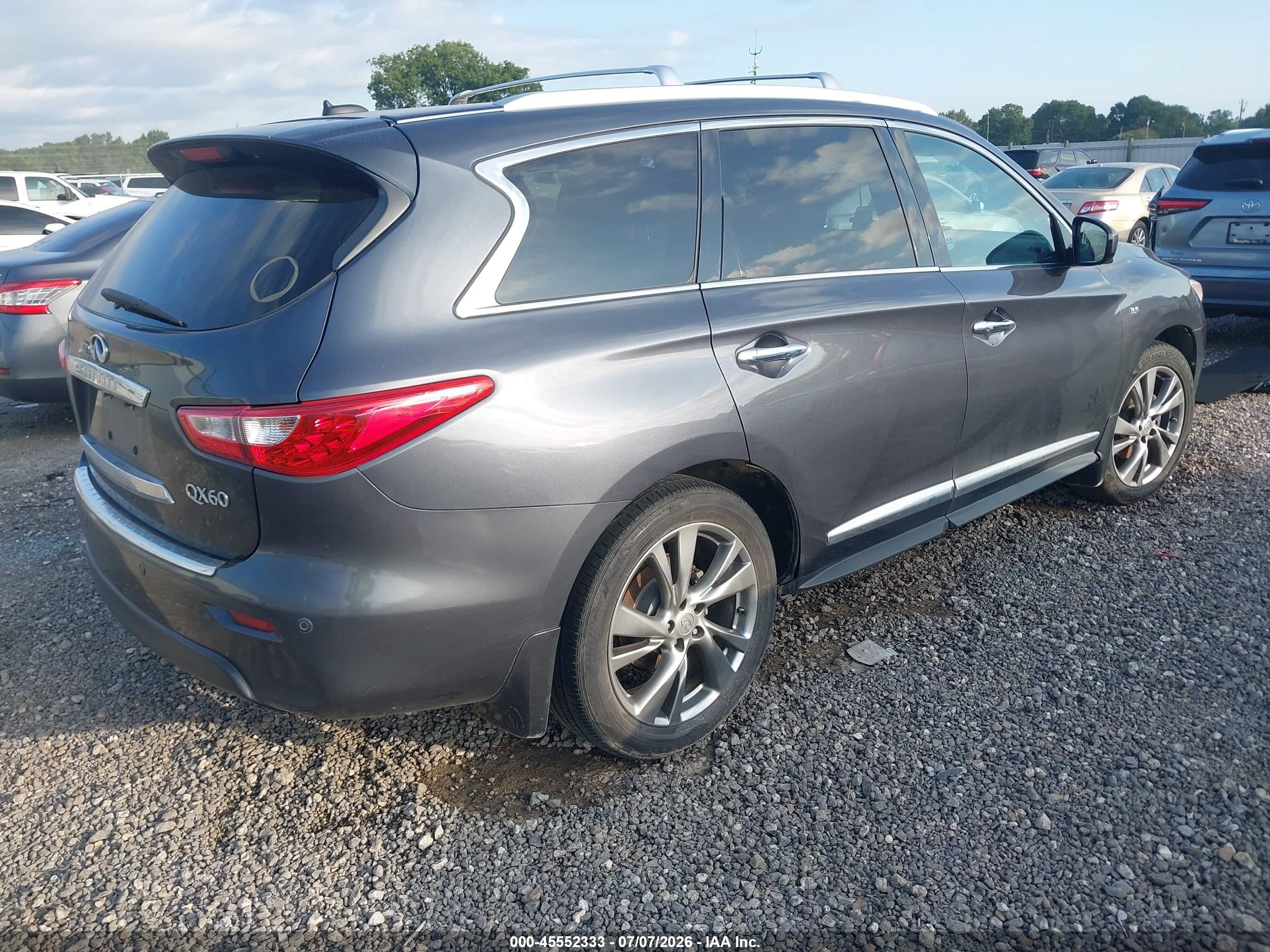 2014 Infiniti Qx60   Gray vin: 5N1AL0MN3EC510670