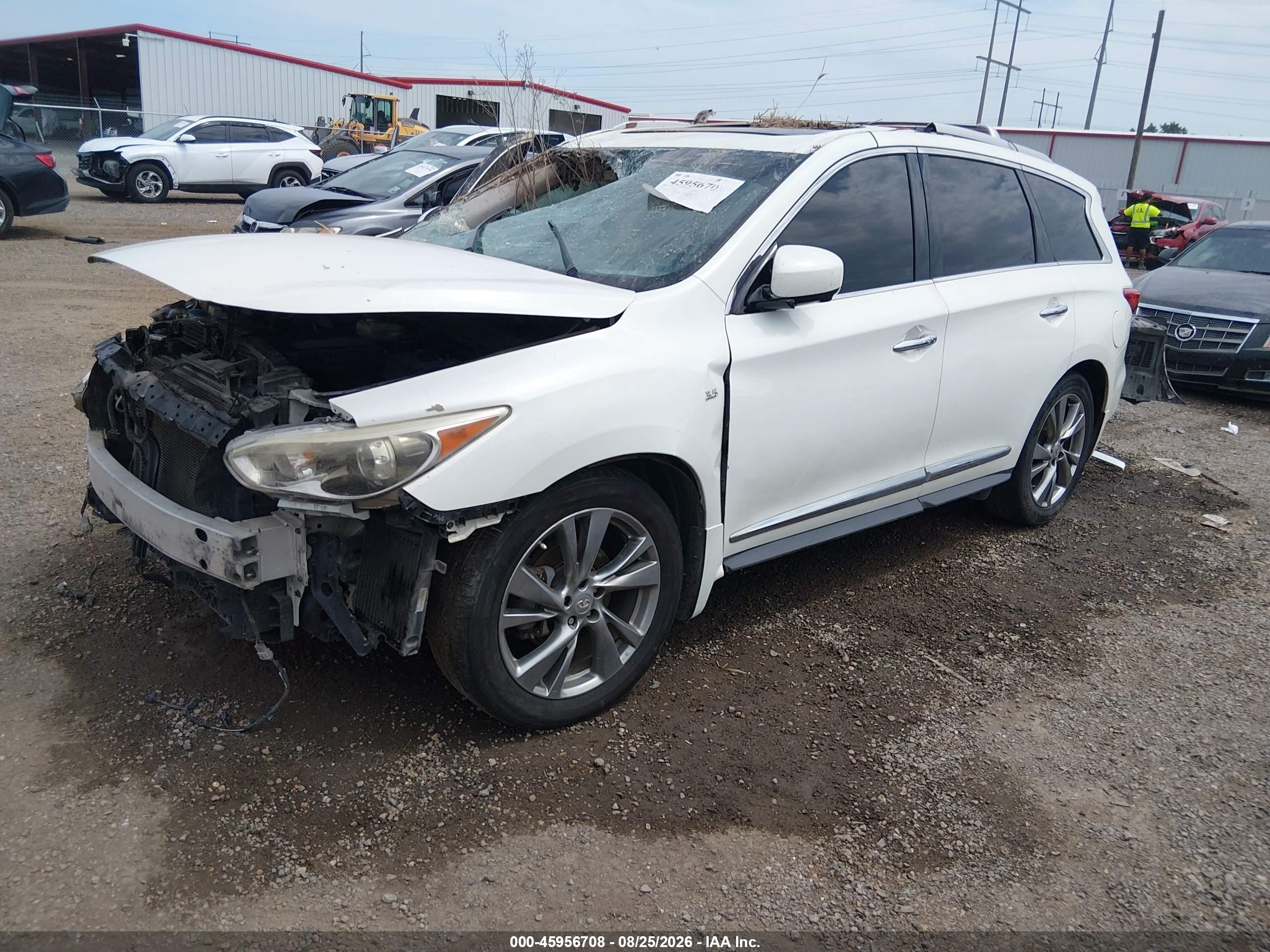 2014 Infiniti Qx60 White vin: 5N1AL0MN3EC535942