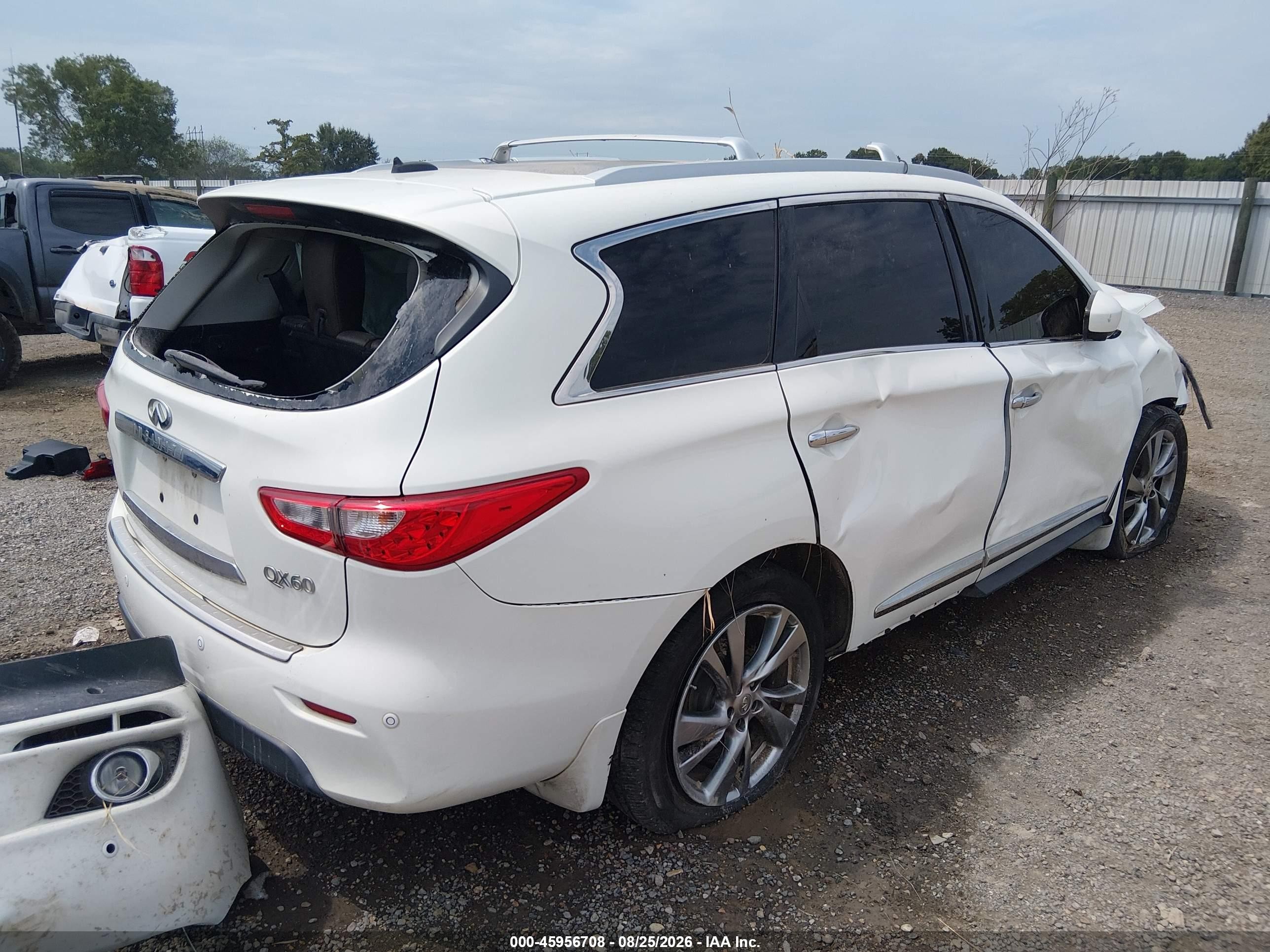 2014 Infiniti Qx60 White vin: 5N1AL0MN3EC535942