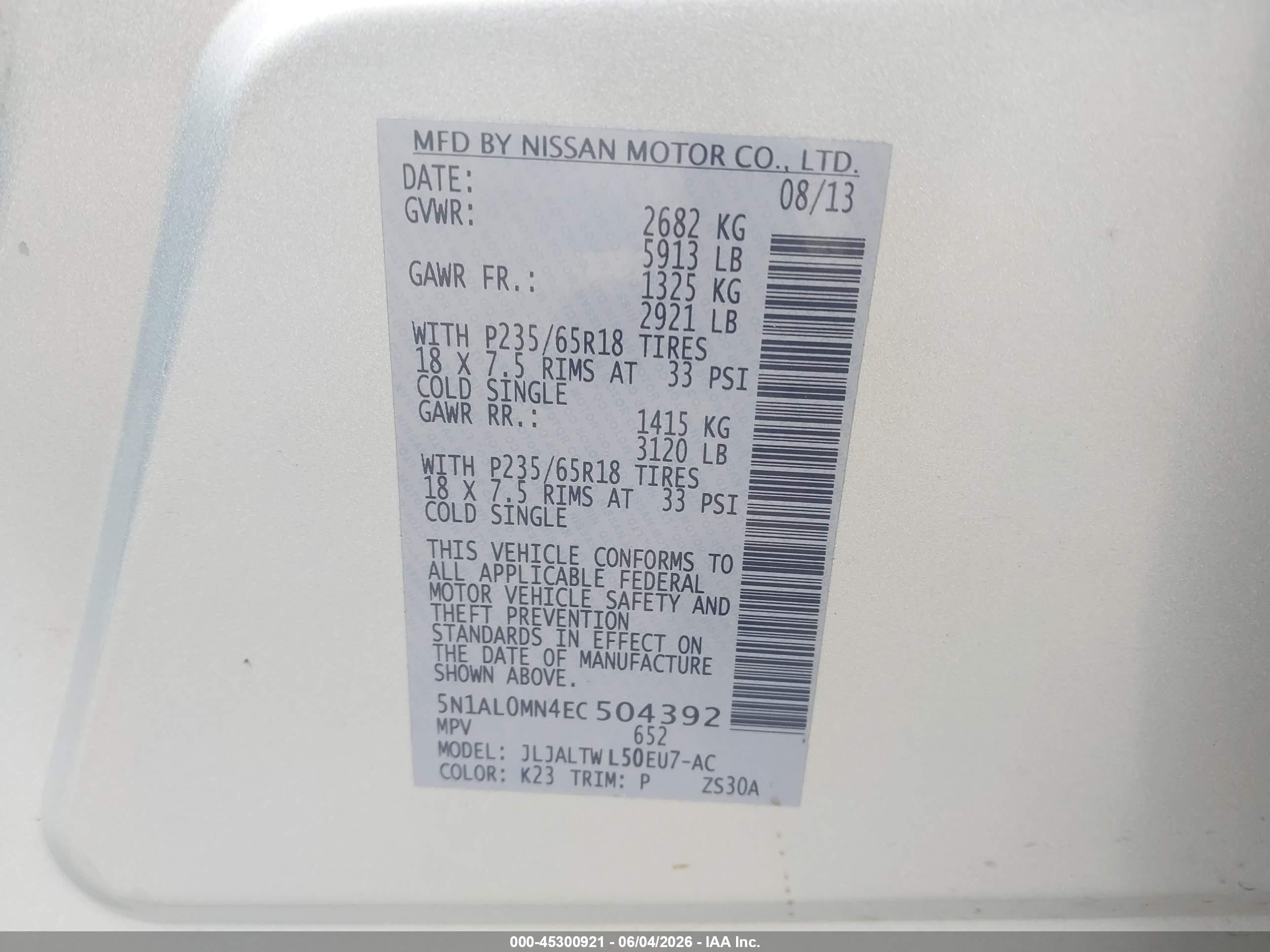 2014 Infiniti Qx60   Silver vin: 5N1AL0MN4EC504392