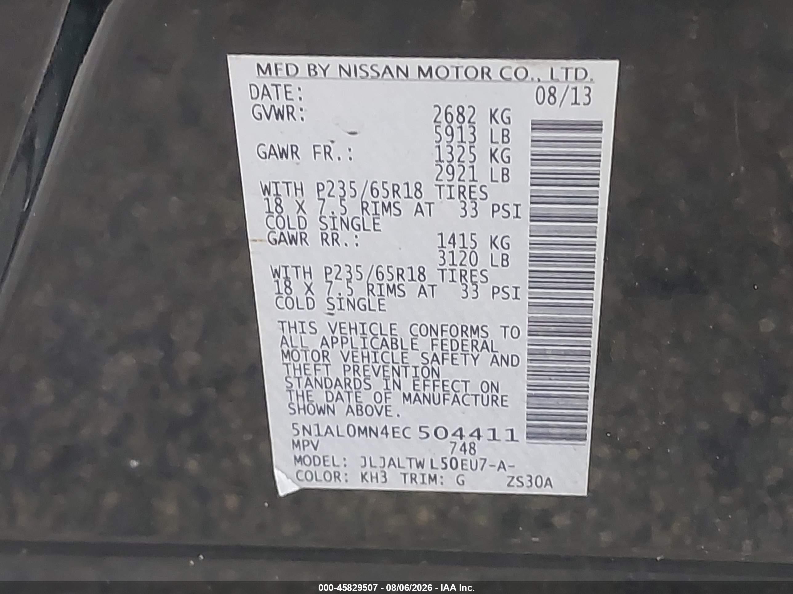 2014 Infiniti Qx60   Black vin: 5N1AL0MN4EC504411