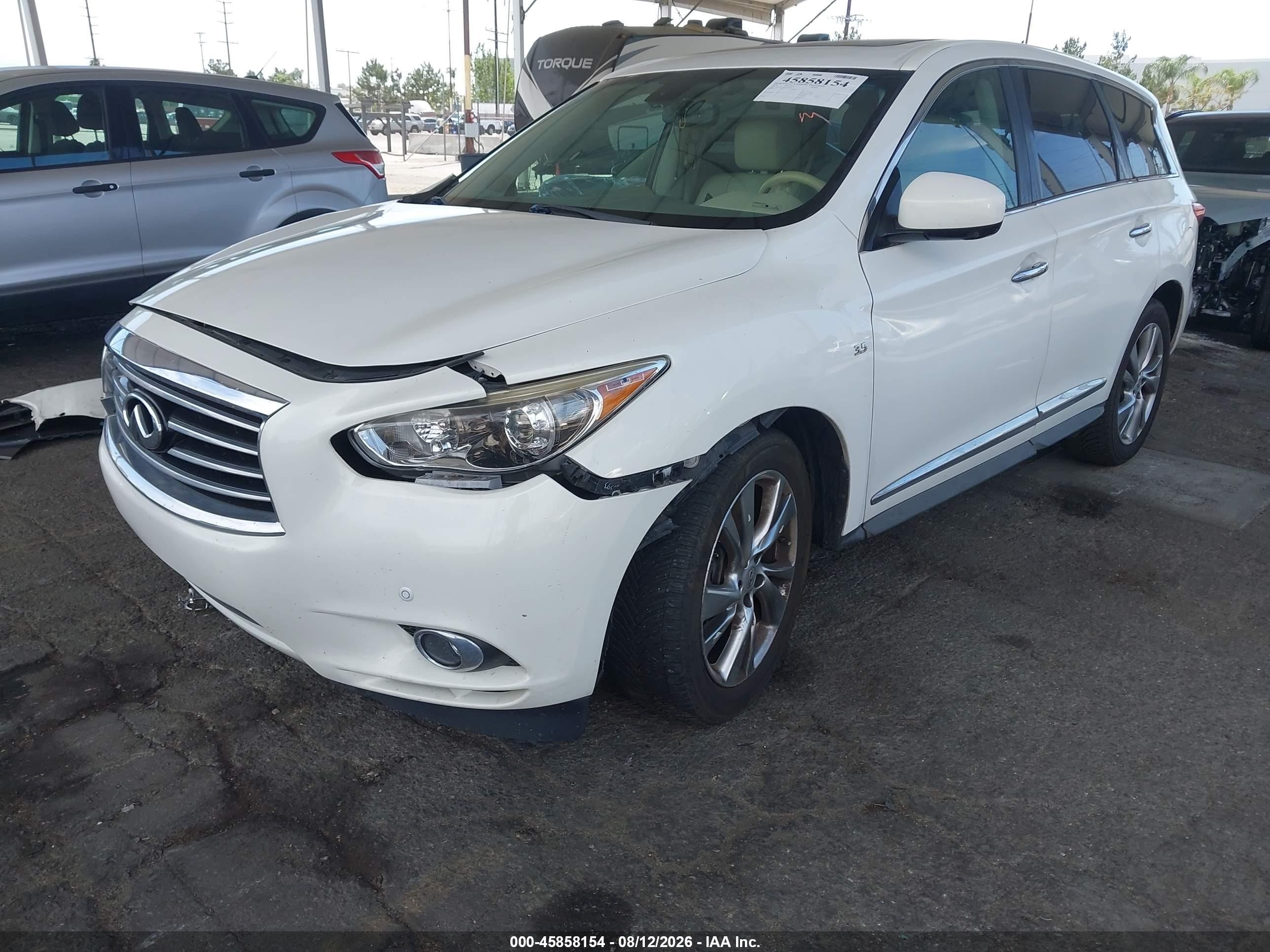 2014 Infiniti Qx60   White vin: 5N1AL0MN4EC507633