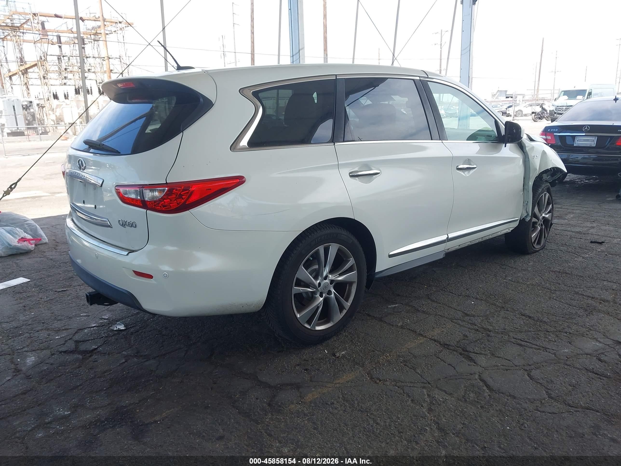 2014 Infiniti Qx60   White vin: 5N1AL0MN4EC507633
