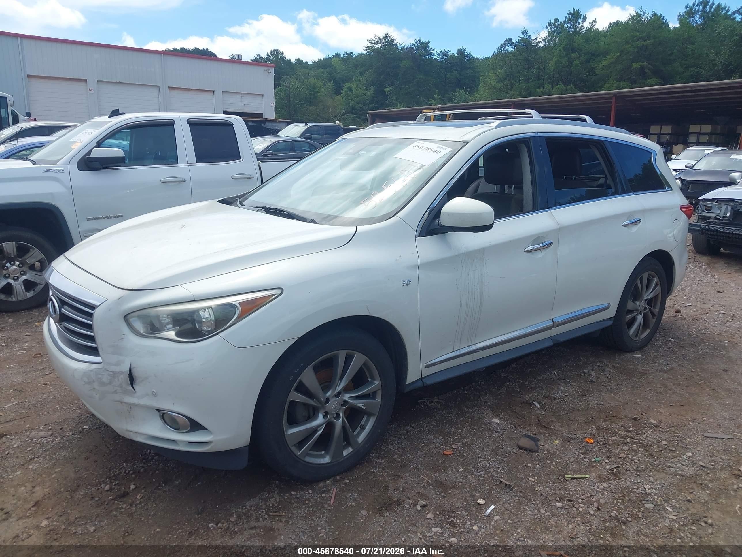 2014 Infiniti Qx60 White vin: 5N1AL0MN4EC525601